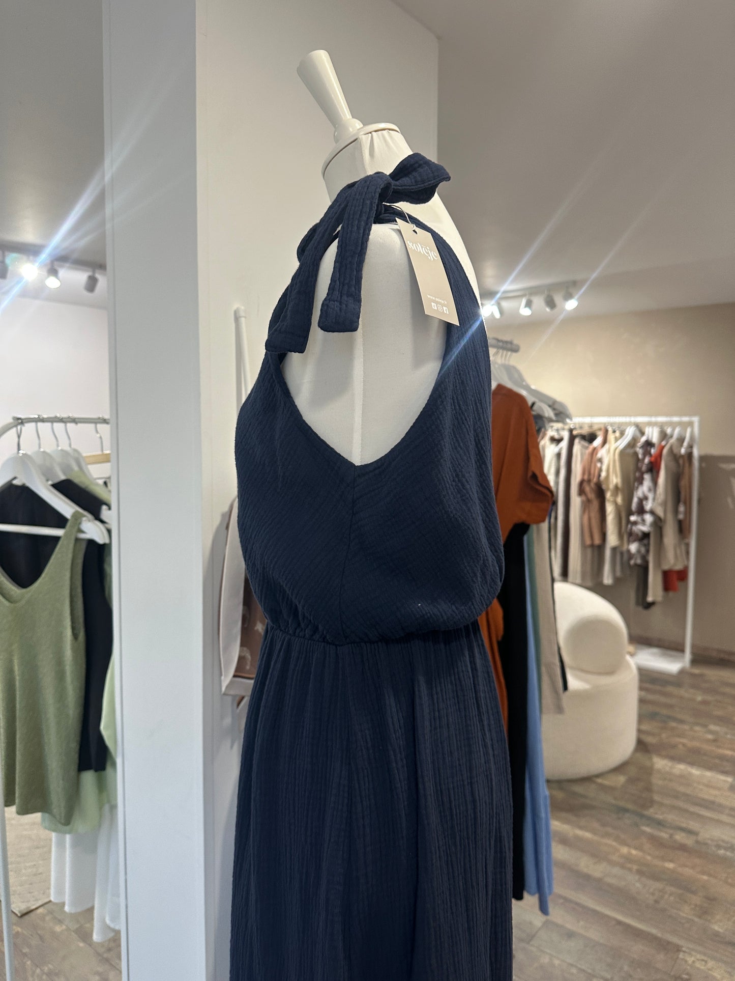 Robe longue marine