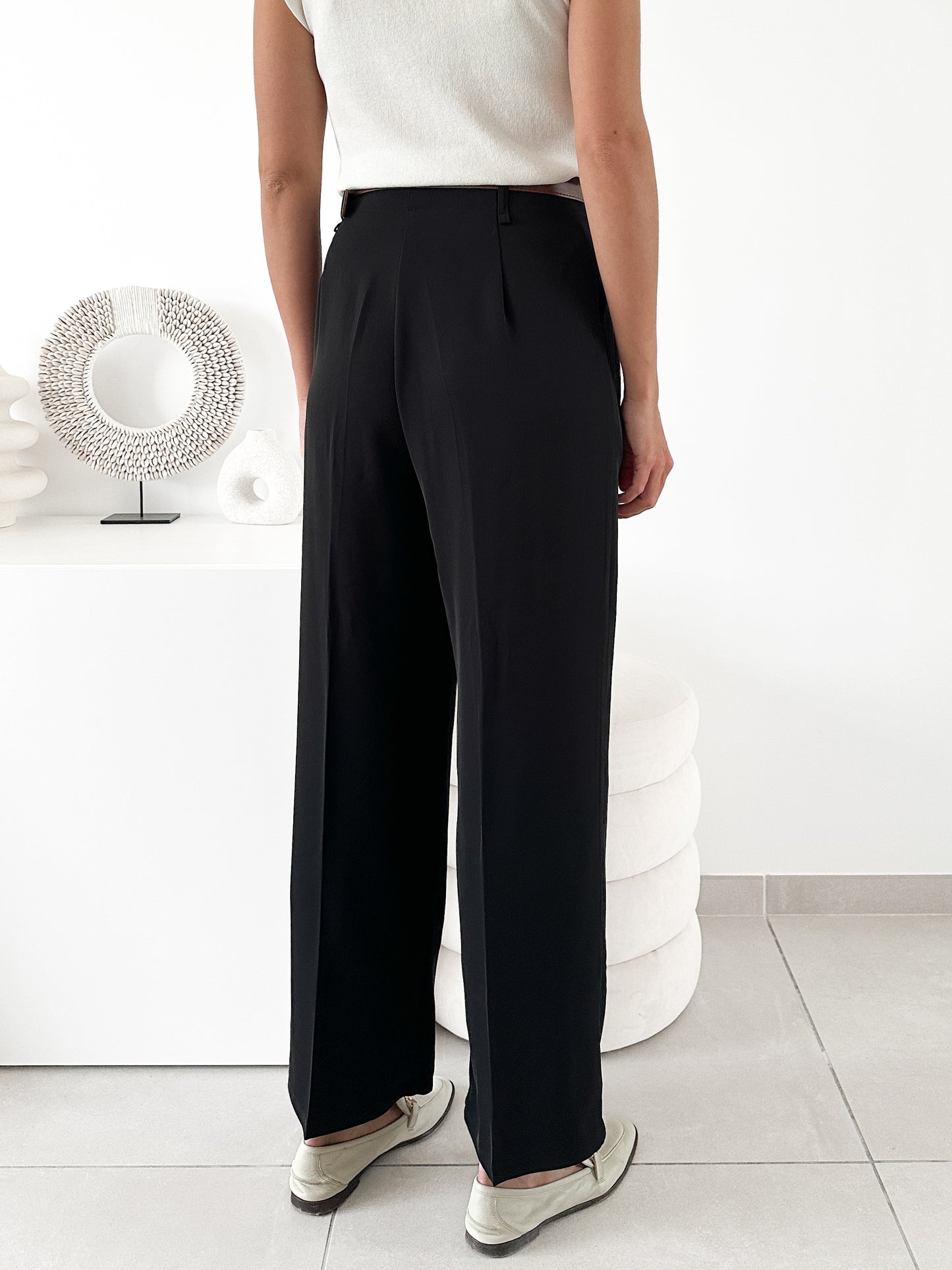 Pantalon avec ceinture noir