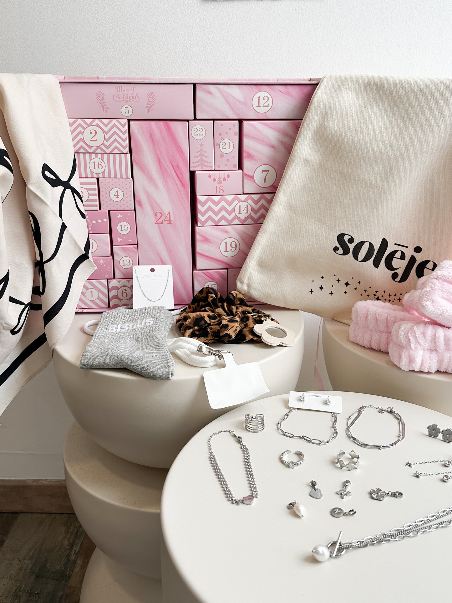 Calendrier de l'Avent 24 cases (doré ou argenté)