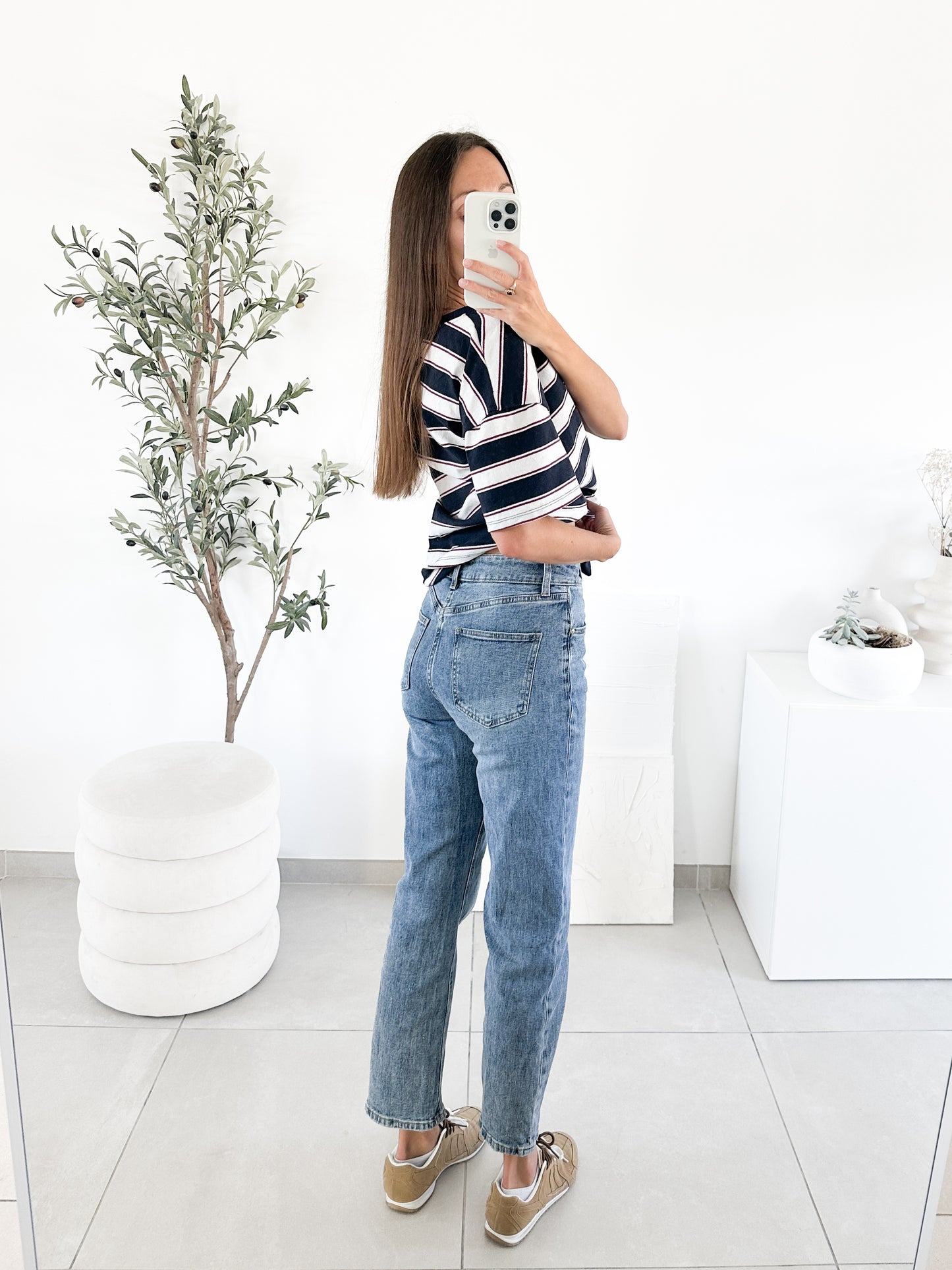 Jean droit Solange bleu délavé (Oraije)