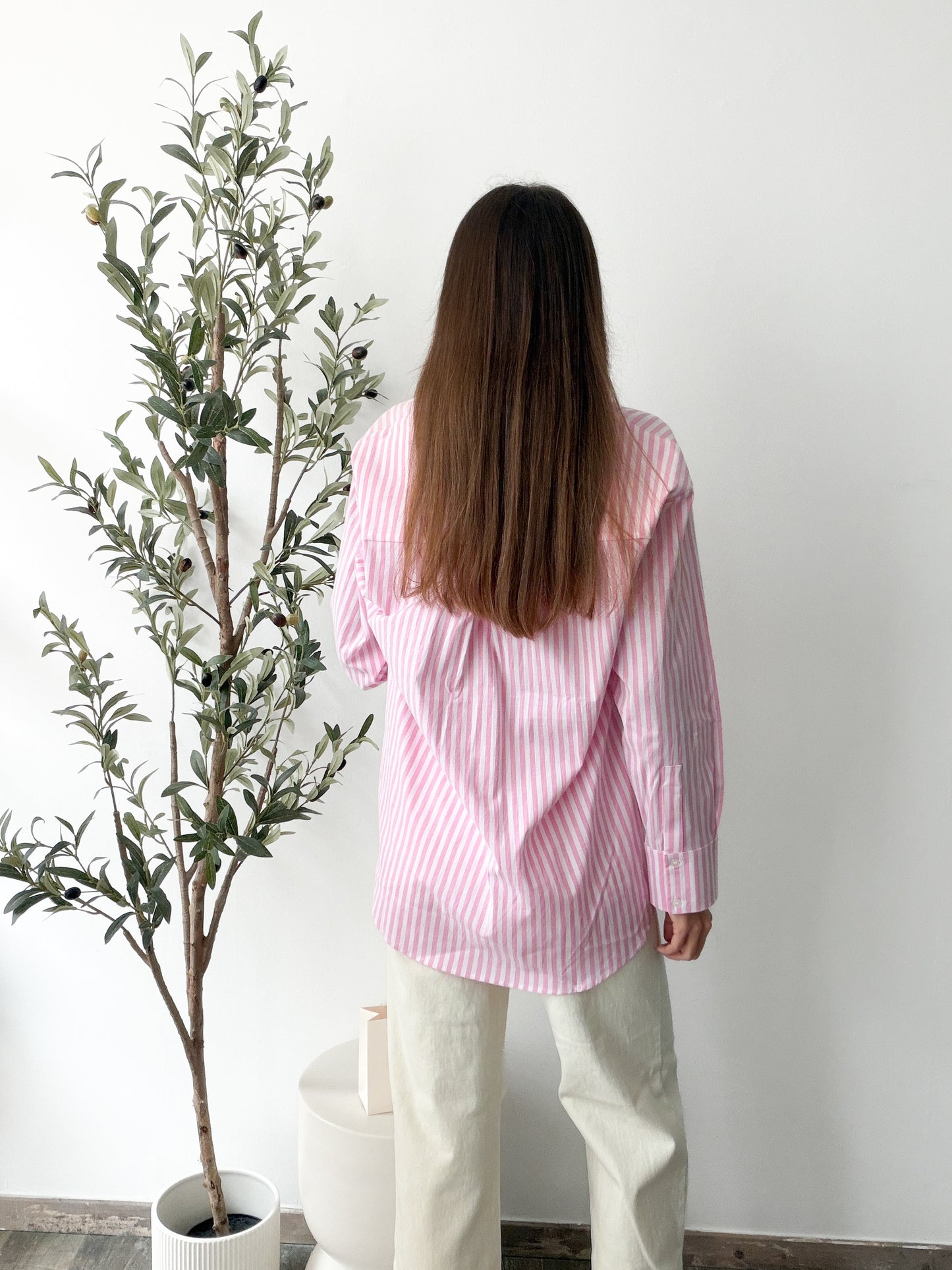 Chemise NafNaf rayée rose