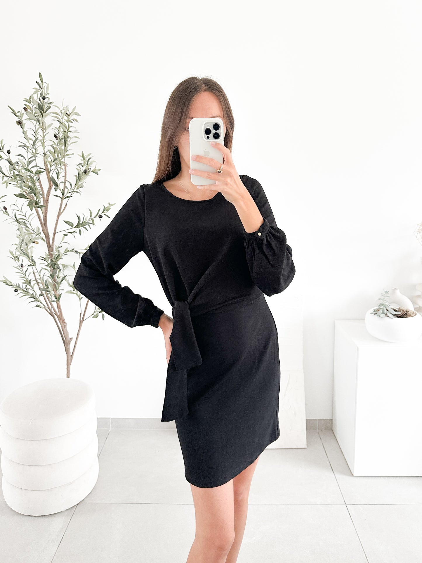 Robe drapée noire Naf Naf