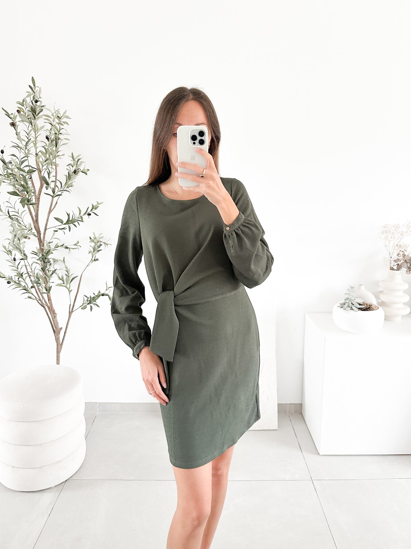 Robe drapée kaki Naf Naf