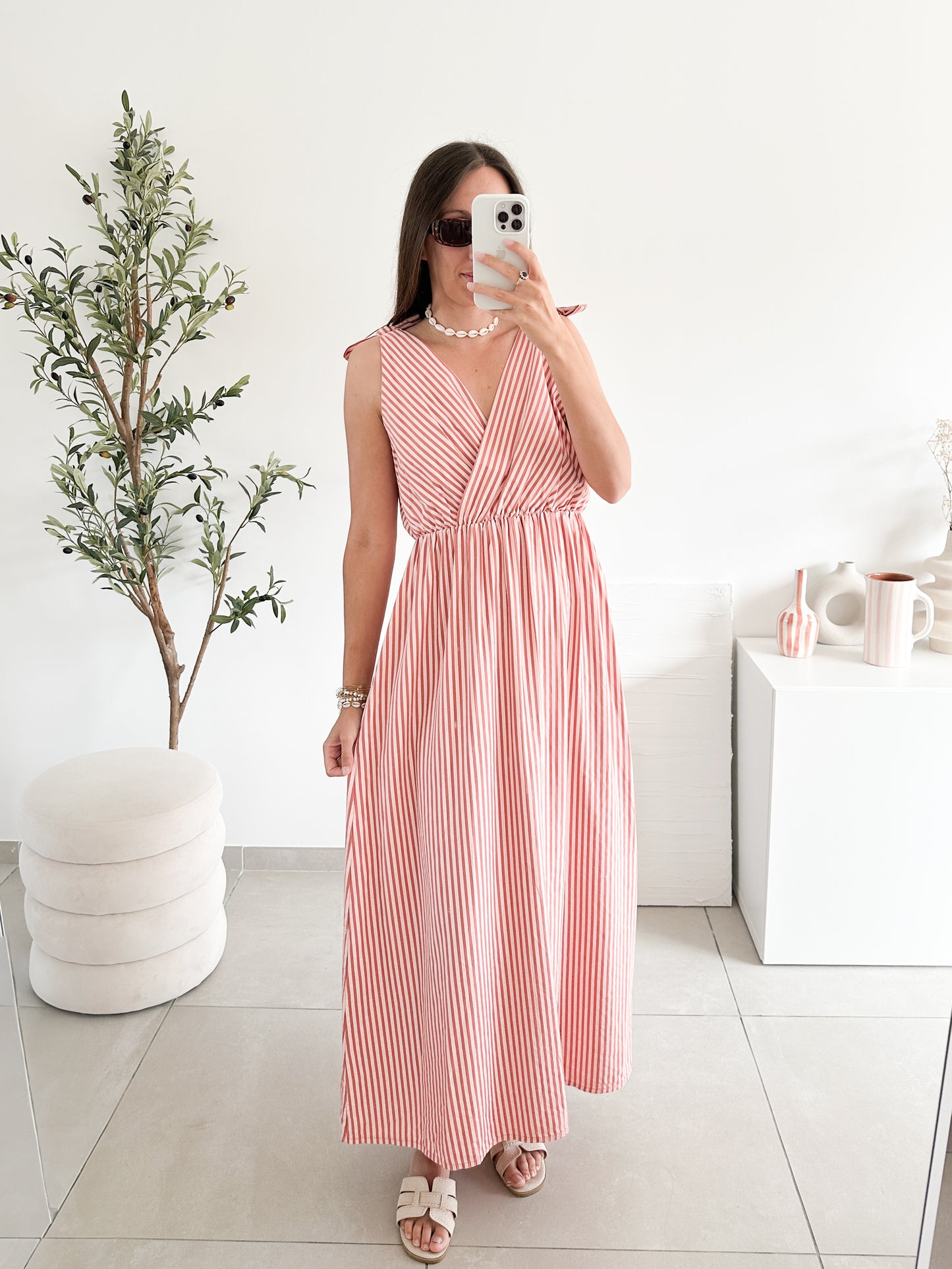 Robe en lyocell rayée