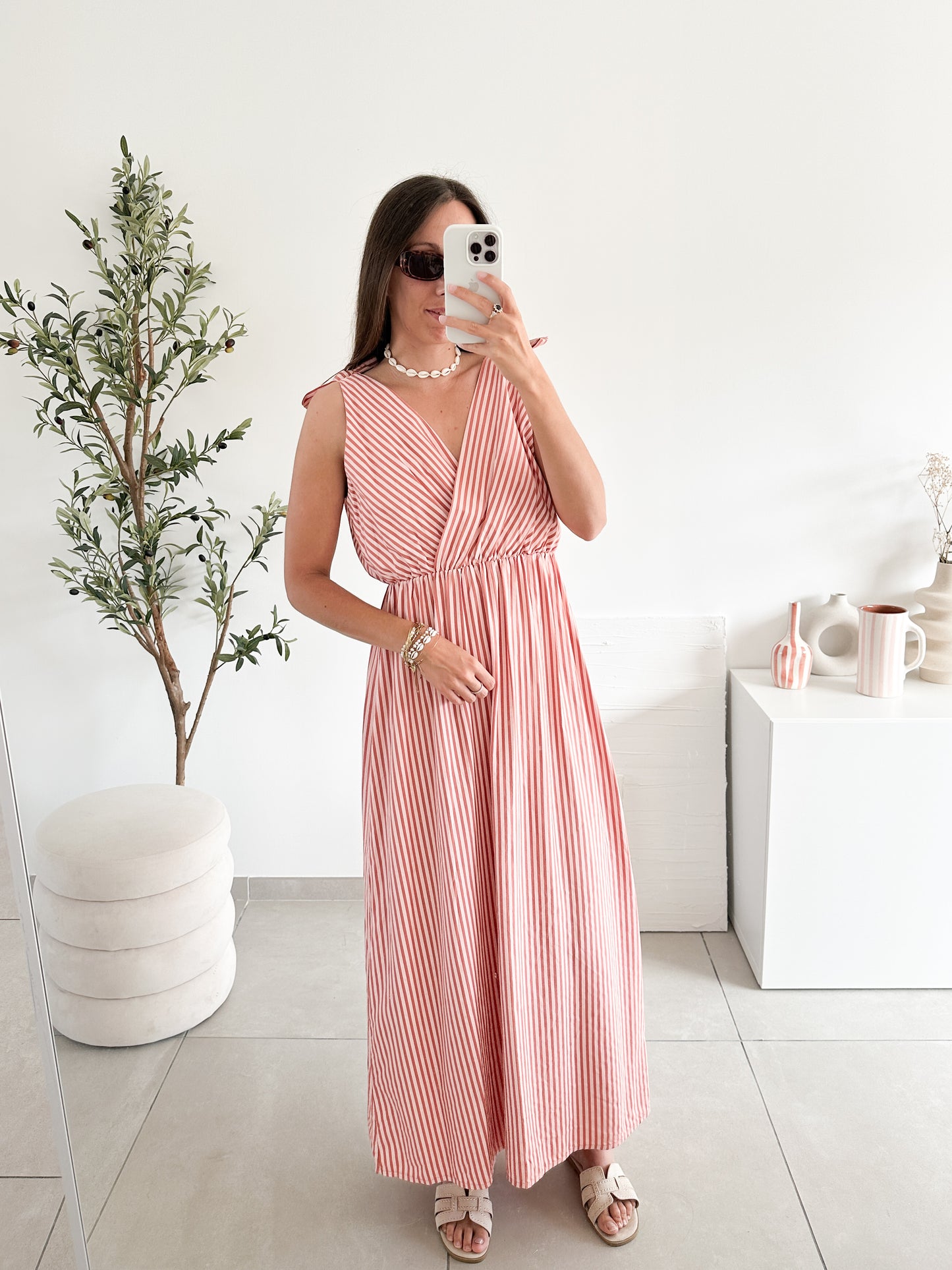 Robe en lyocell rayée