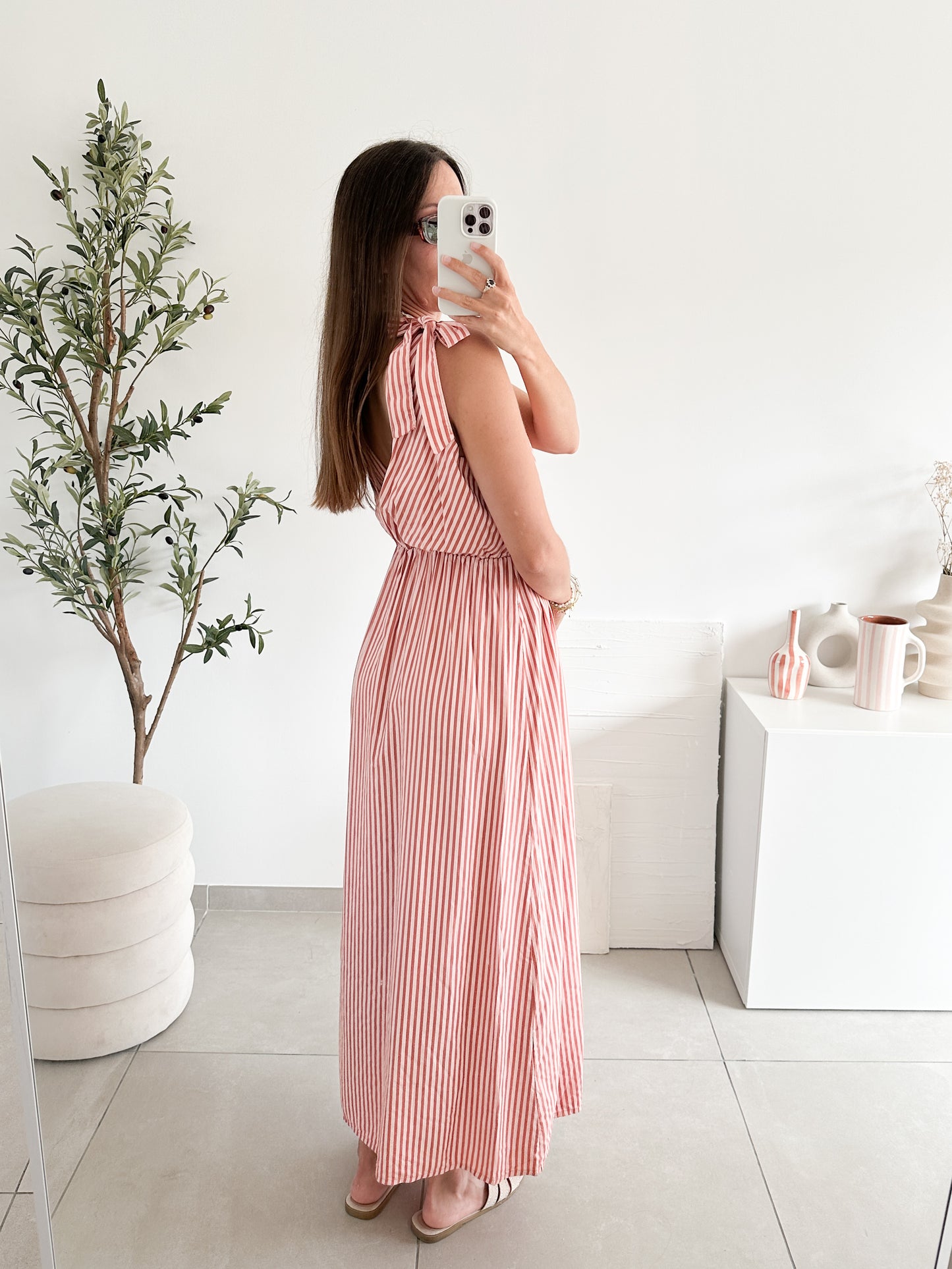 Robe en lyocell rayée