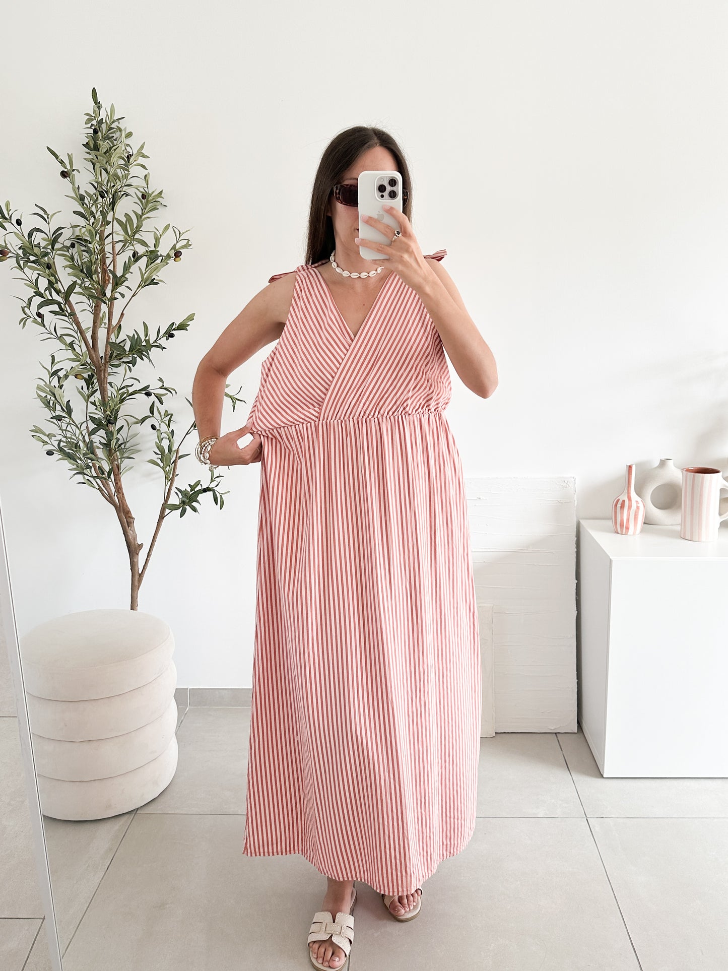 Robe en lyocell rayée