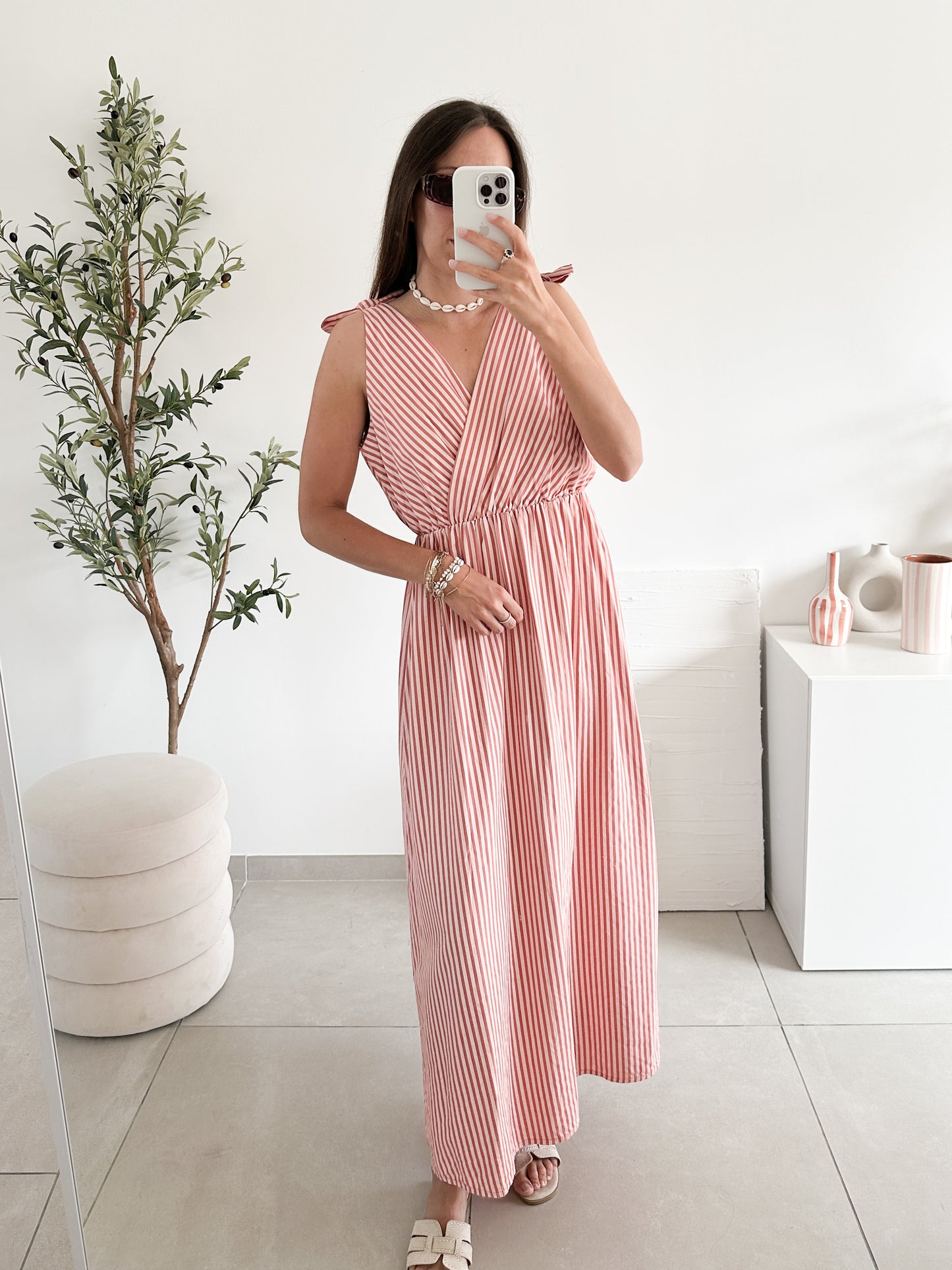 Robe en lyocell rayée