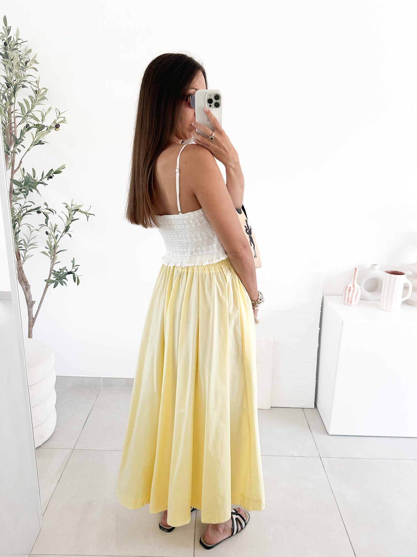 Jupe jaune coton