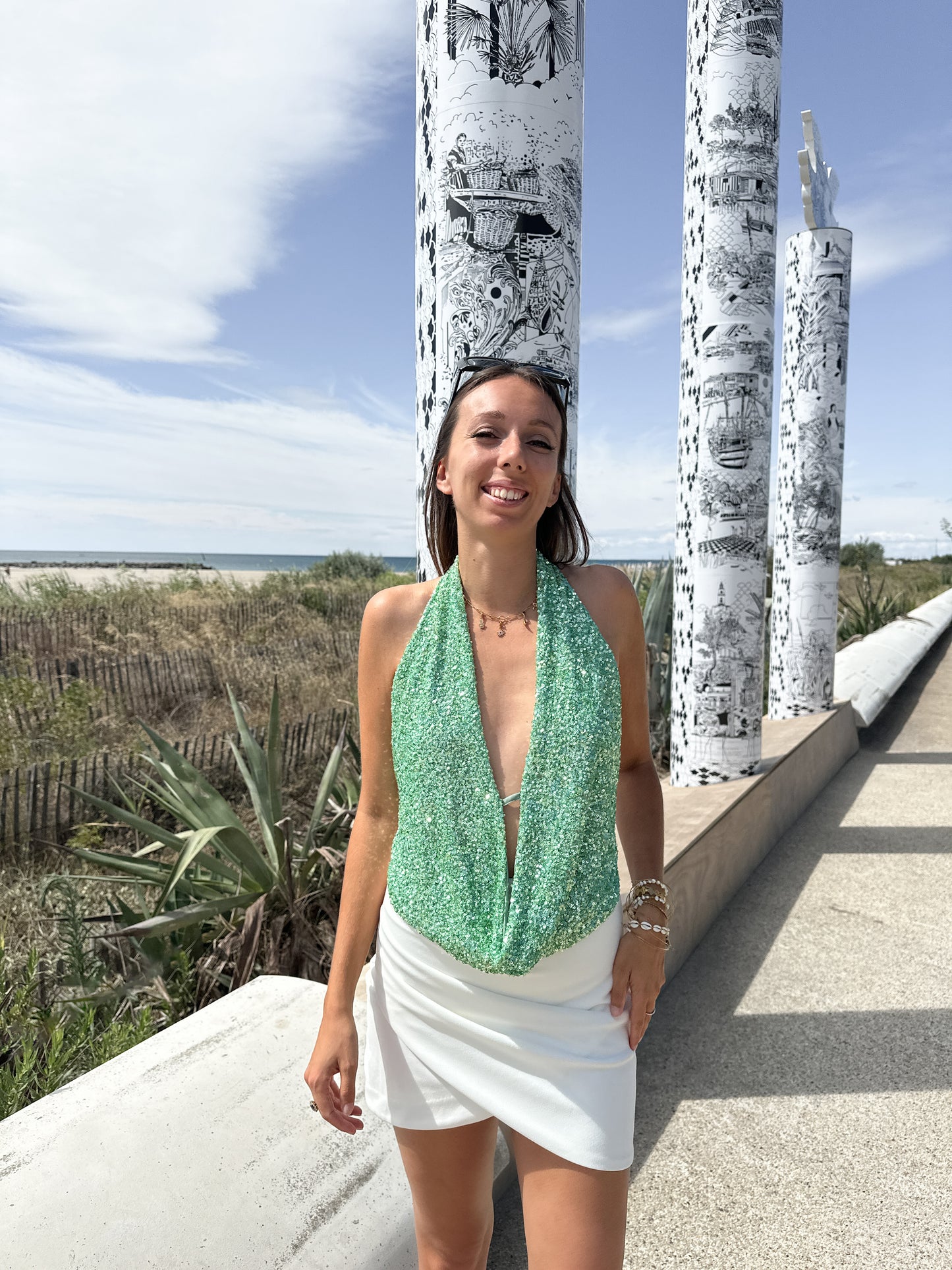 Top Eléa vert d'eau