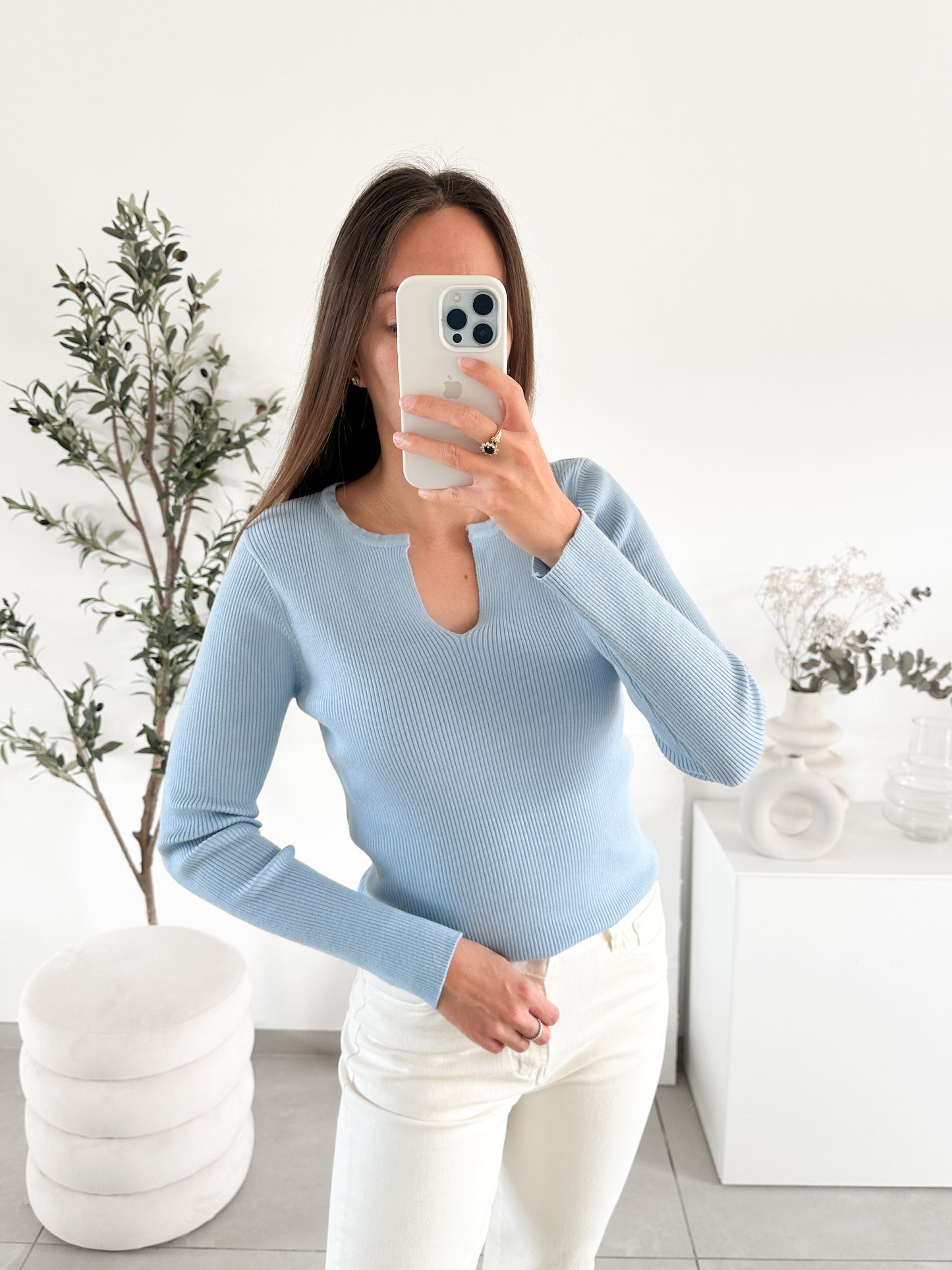 Pull fin Odile bleu