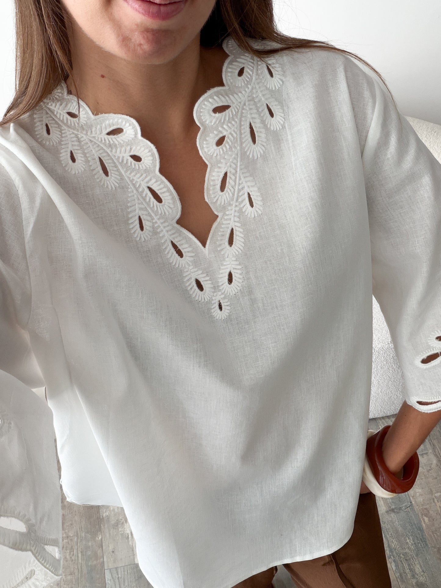 Blouse à broderie anglaise