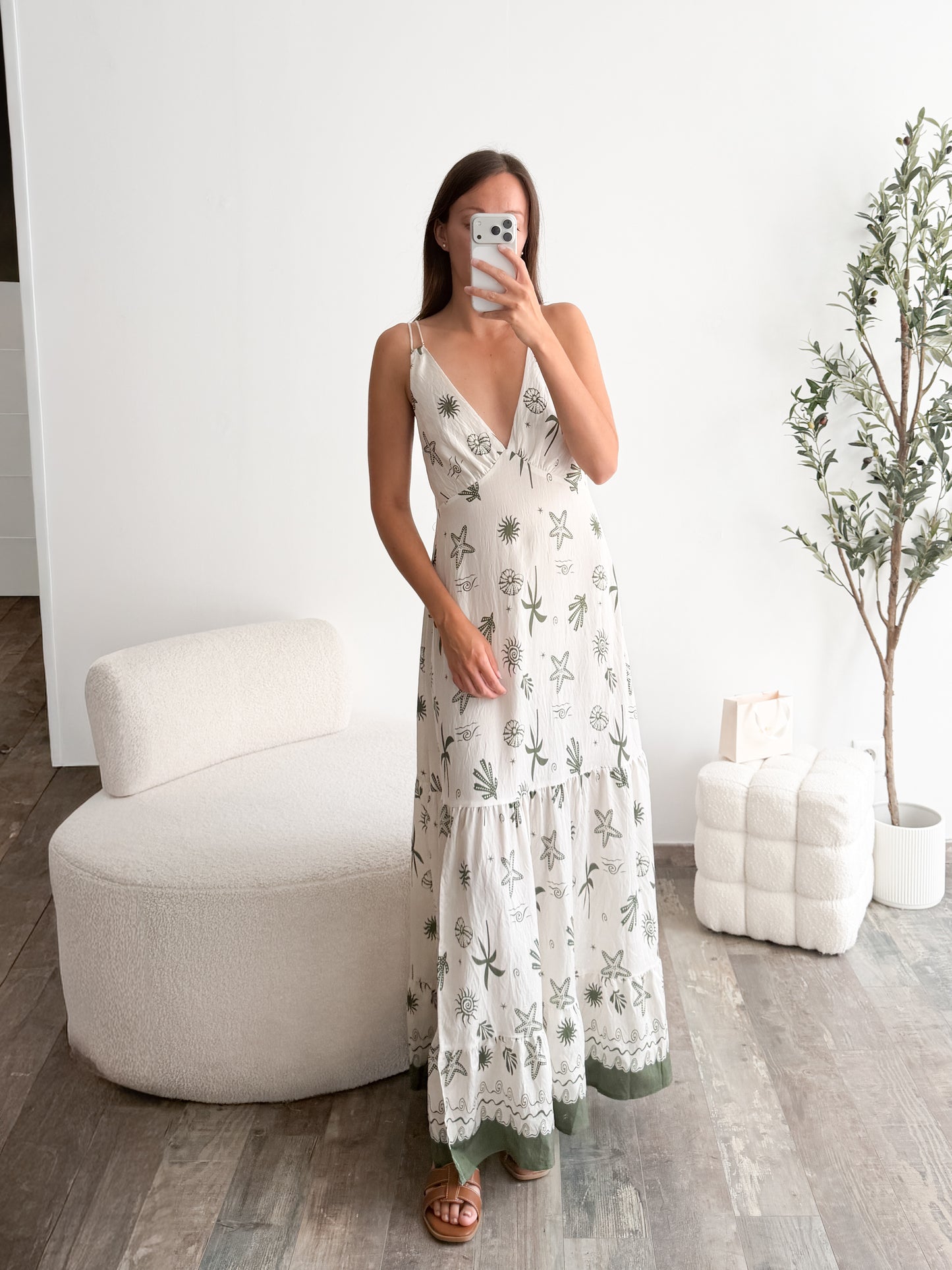 Robe Coquillages kaki