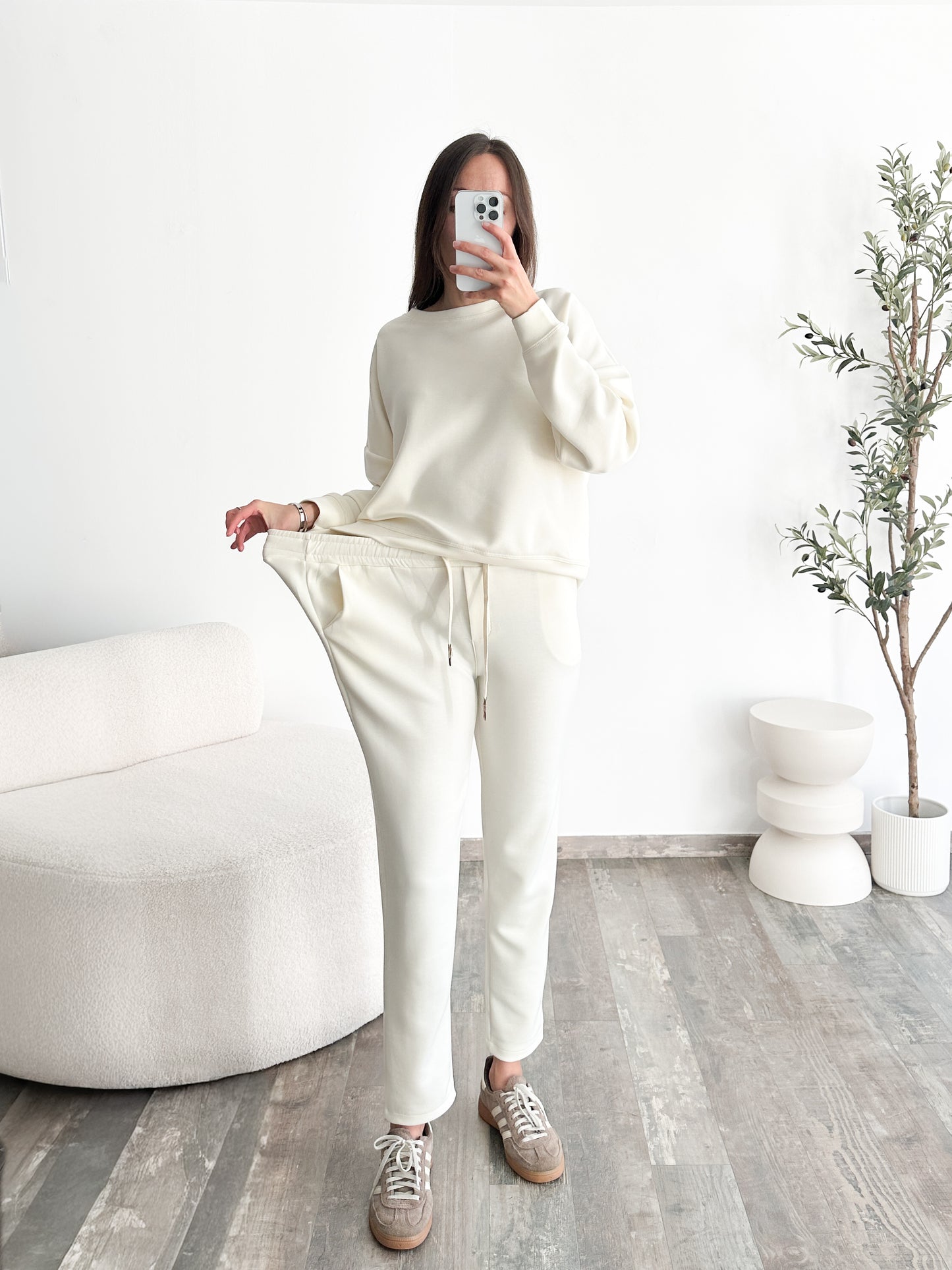 Ensemble jogging écru