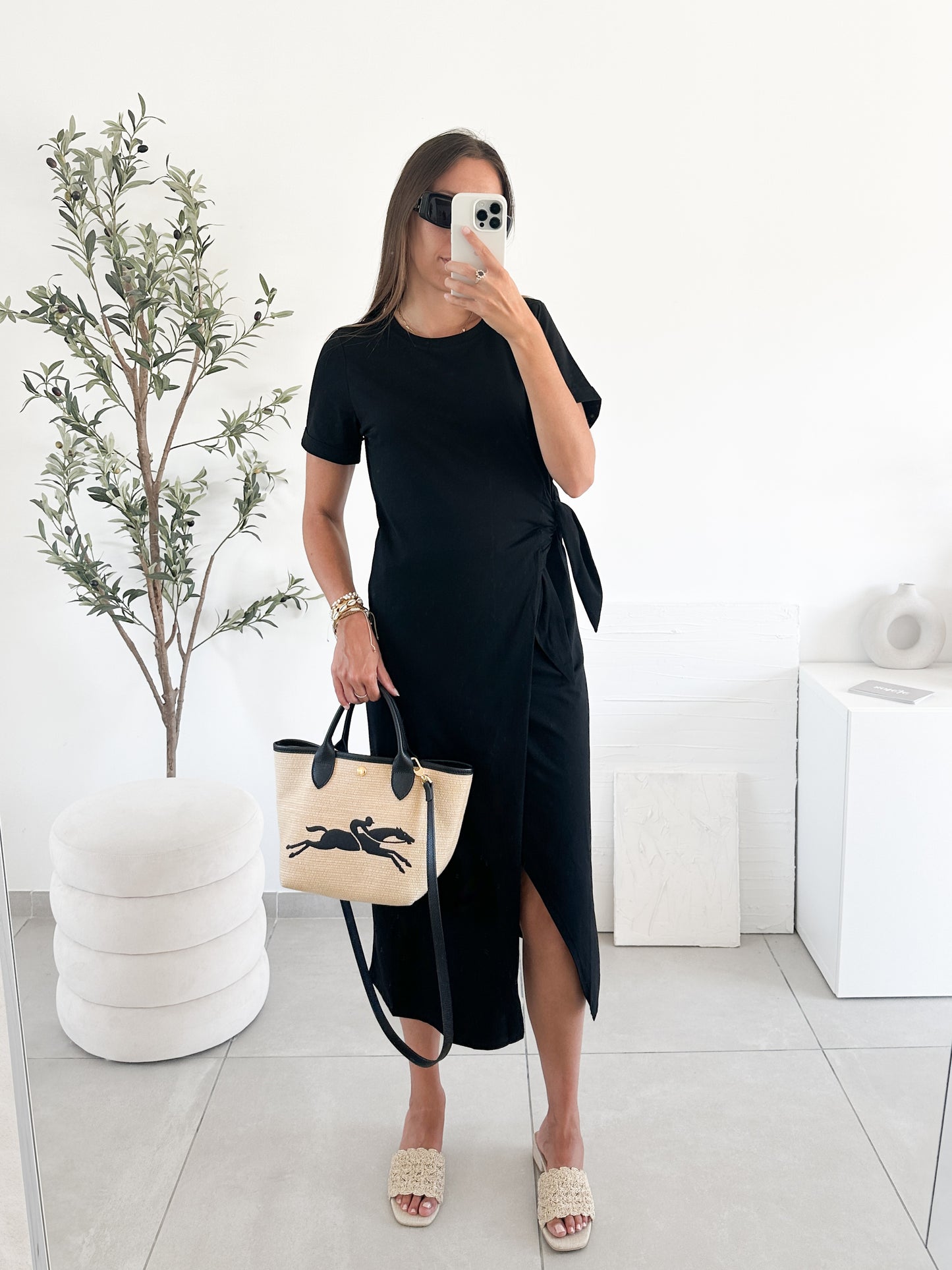 Robe T-shirt noire longue