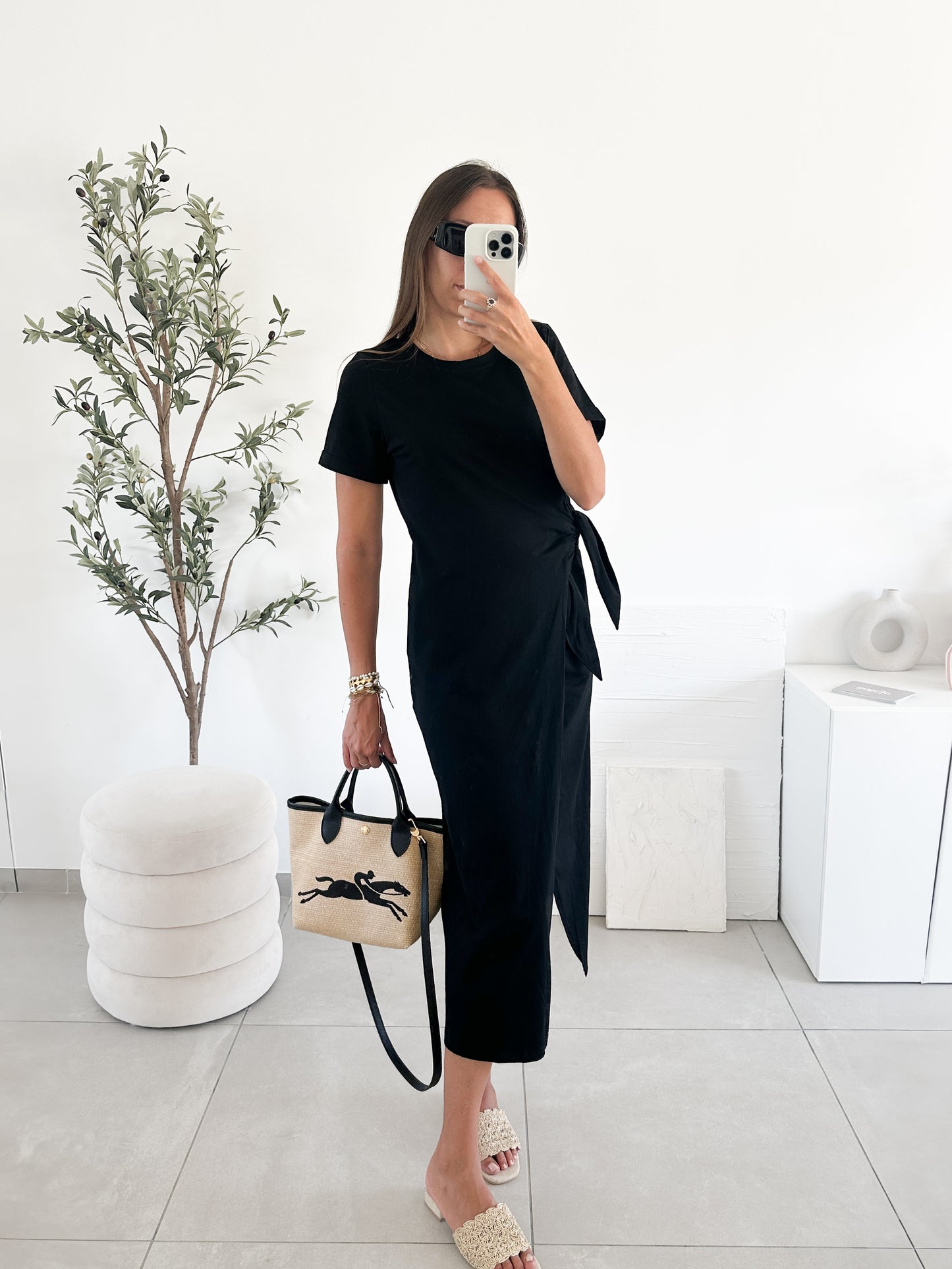 Robe T-shirt noire longue