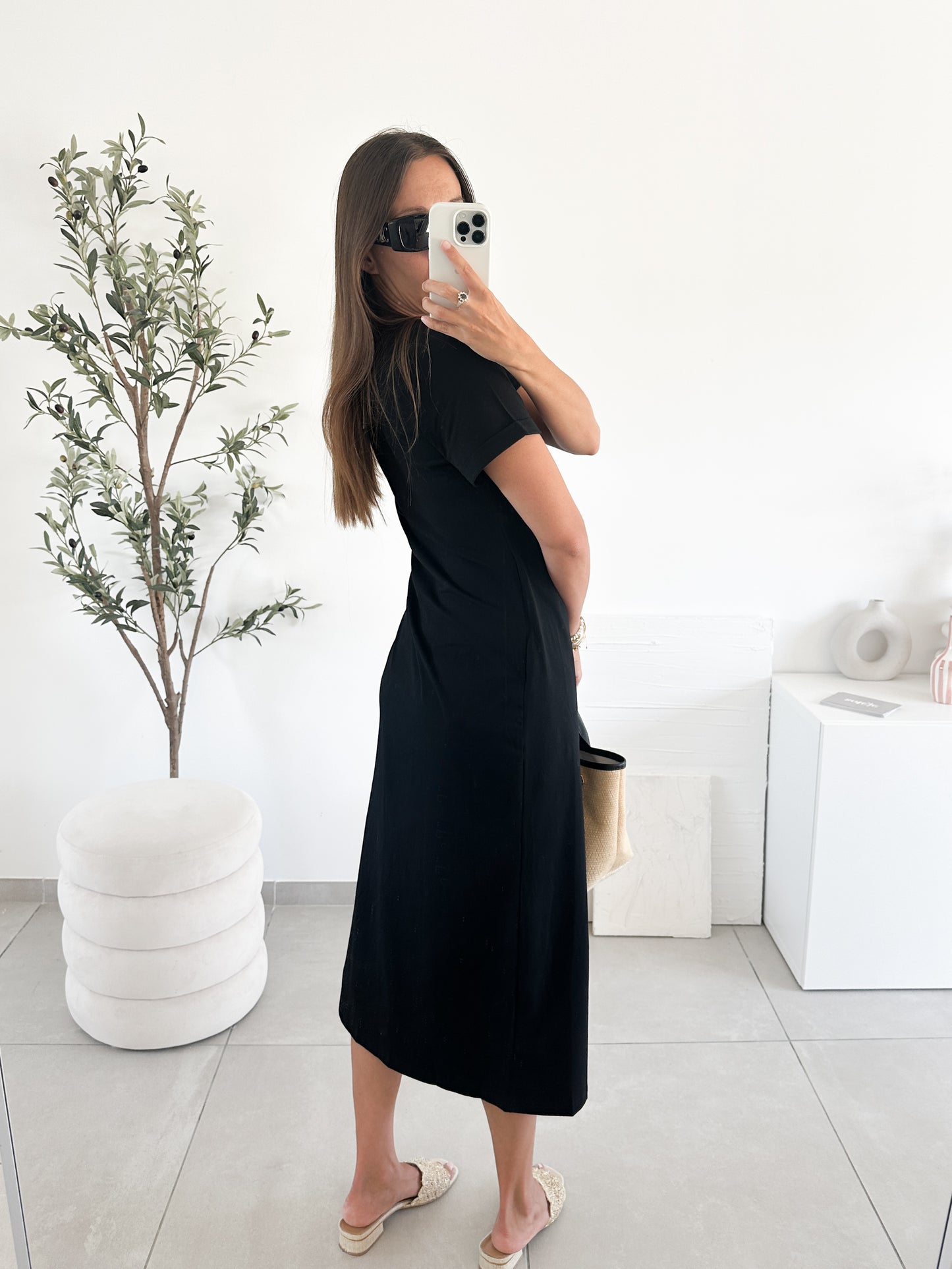Robe T-shirt noire longue