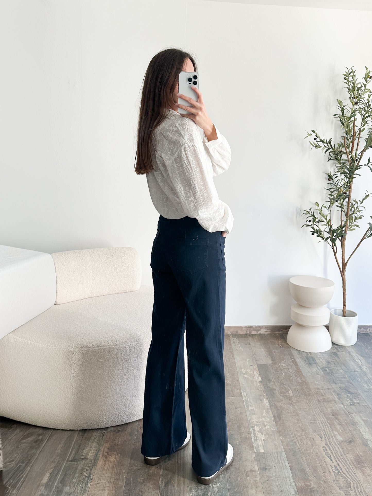 Jean wide leg bleu marine