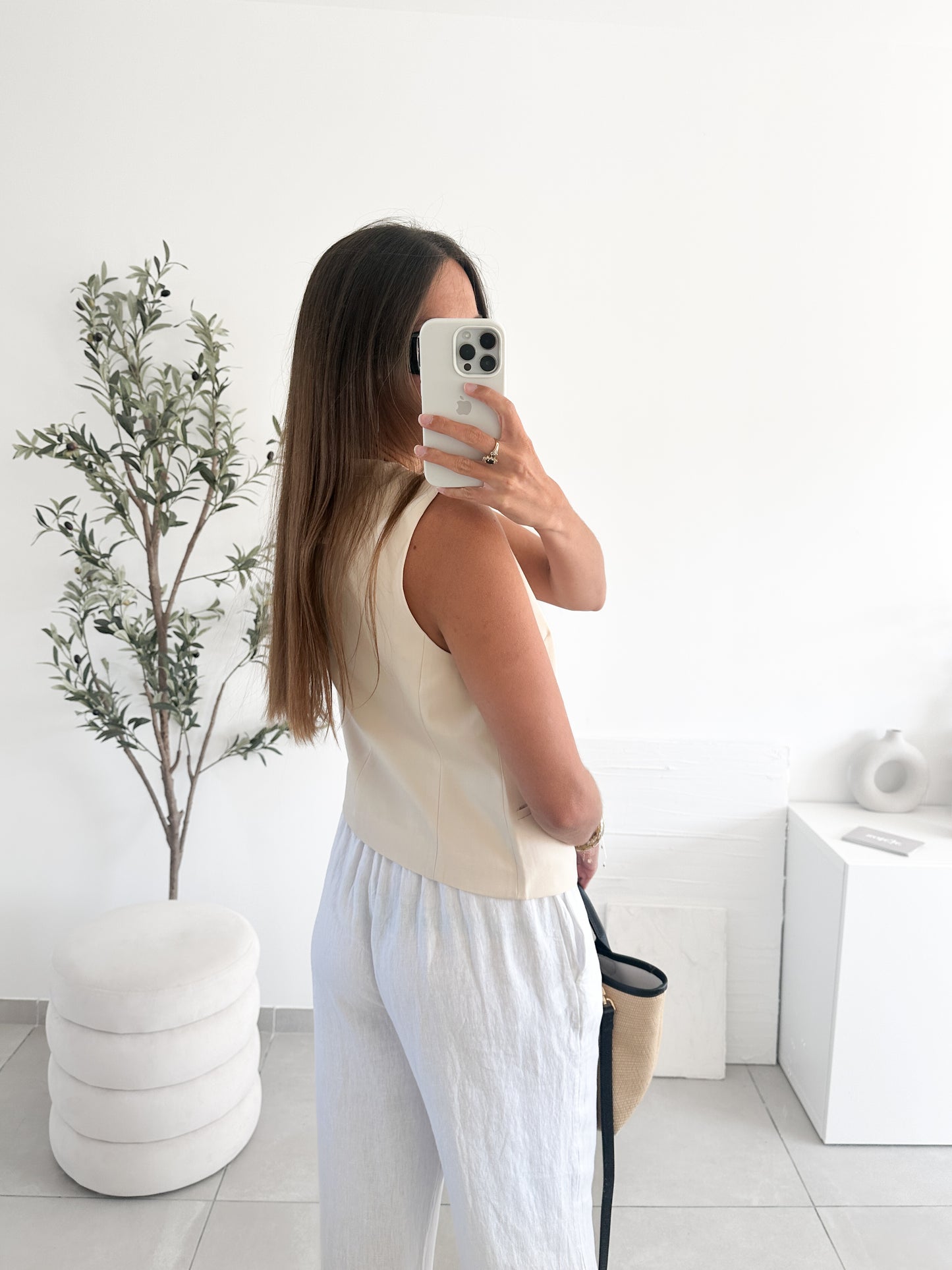 Gilet sans manche beige