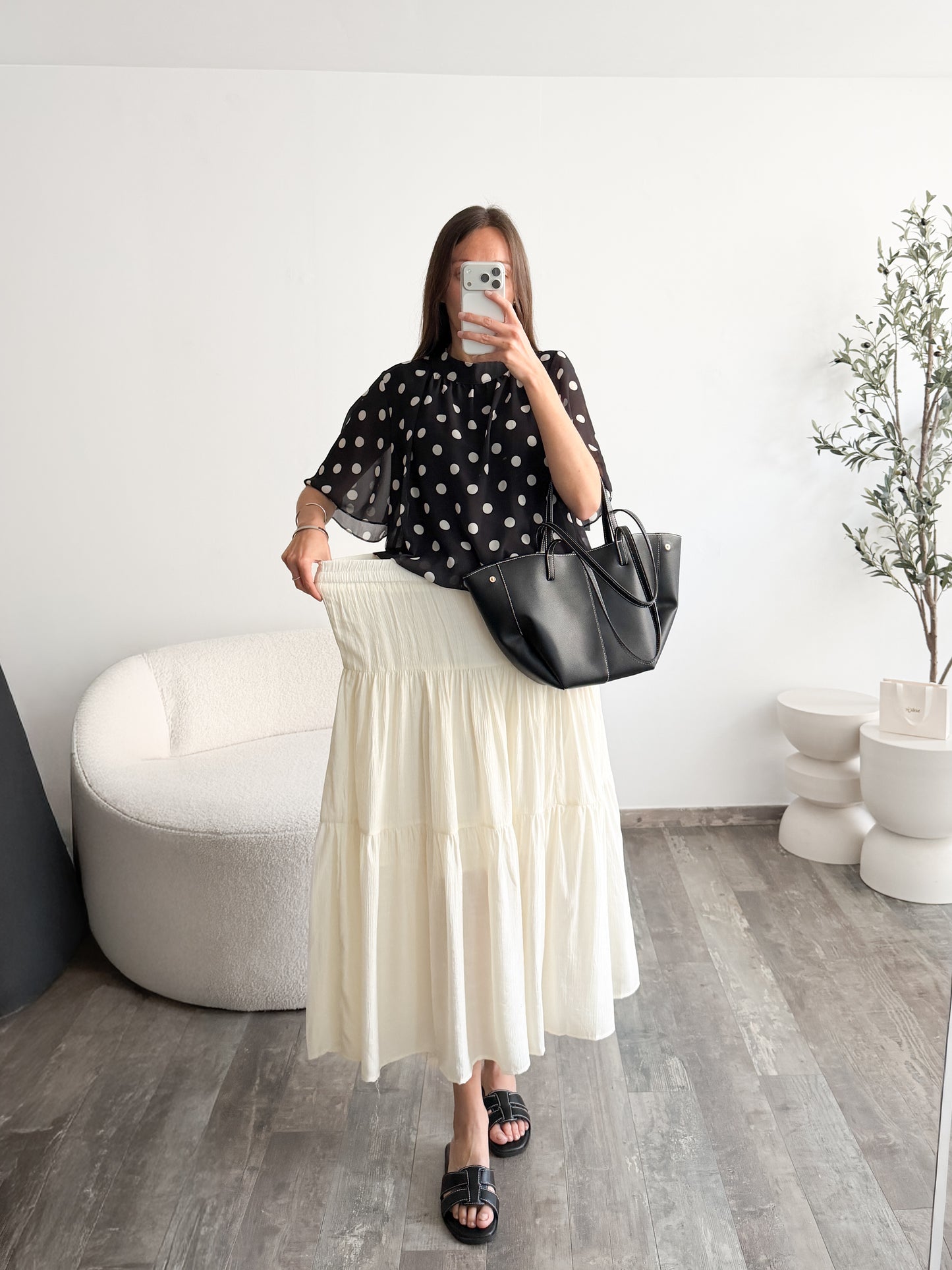Jupe longue beige