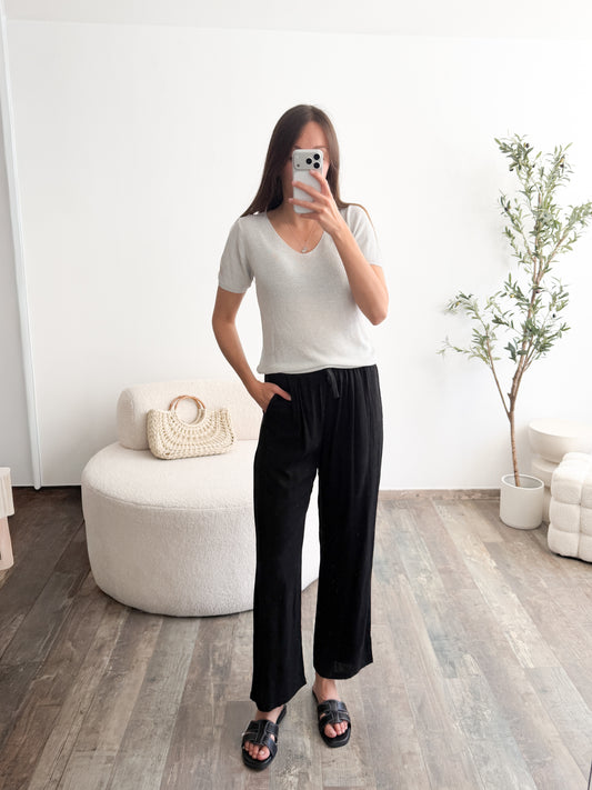 Pantalon en lin noir