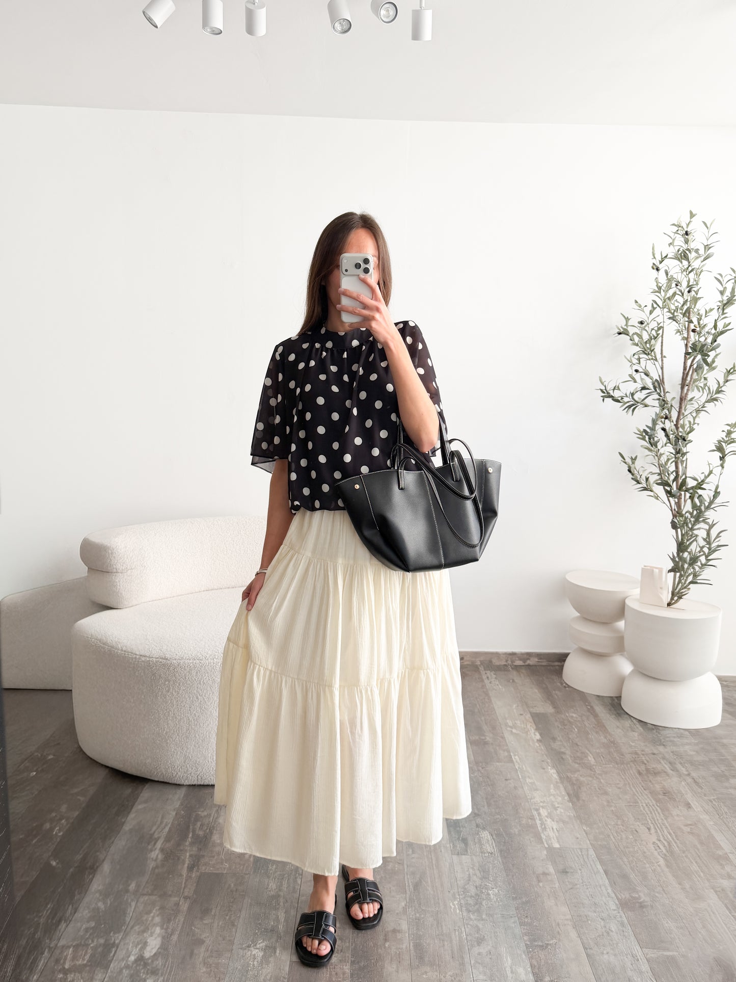 Jupe longue beige