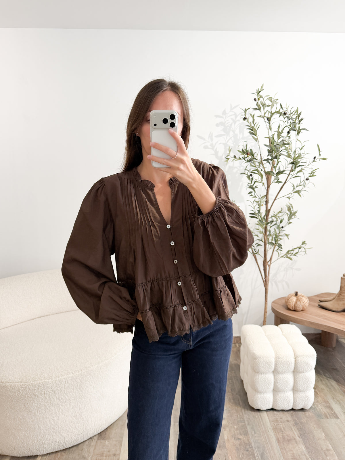 Blouse Émily marron