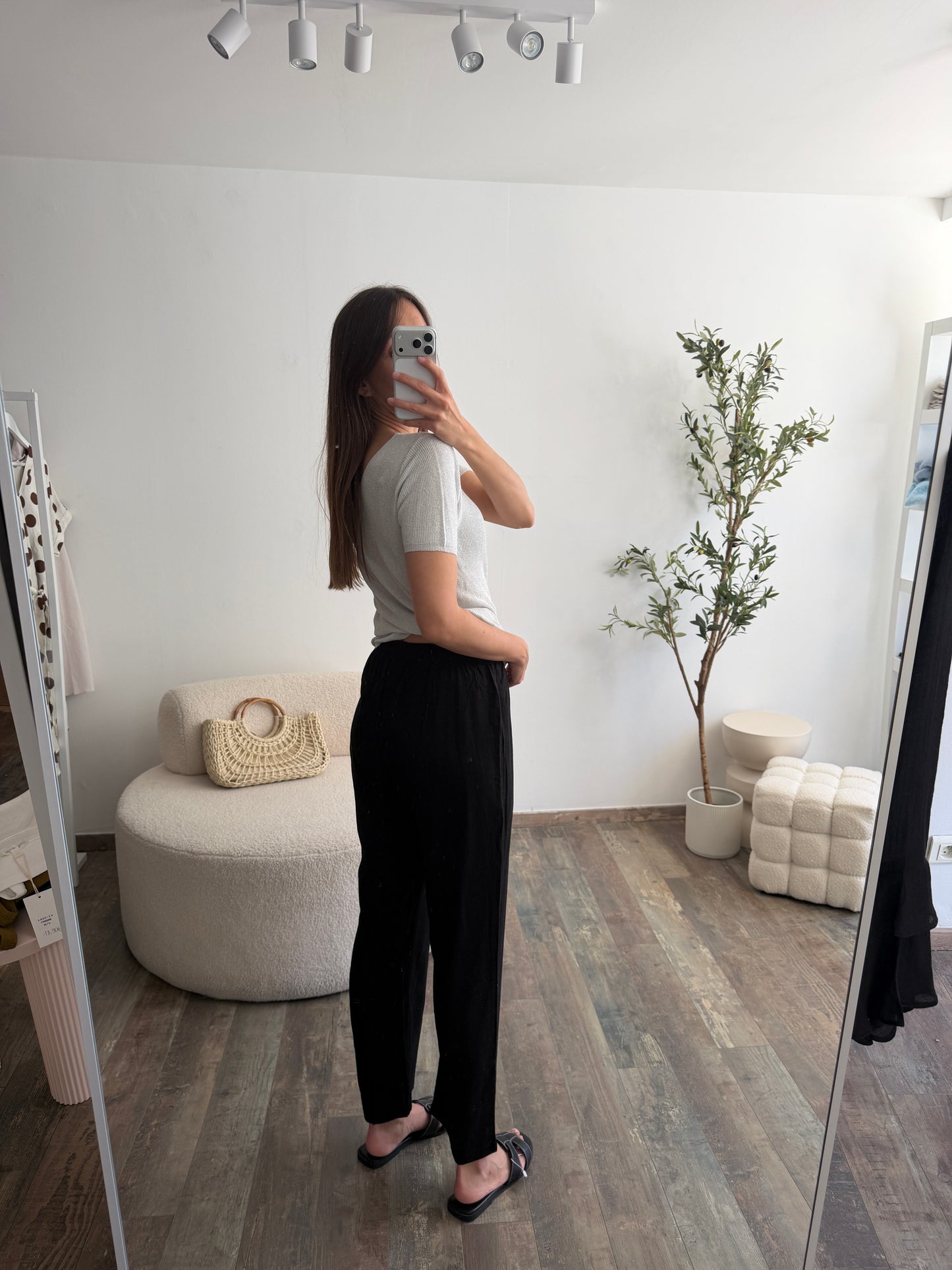Pantalon en lin noir