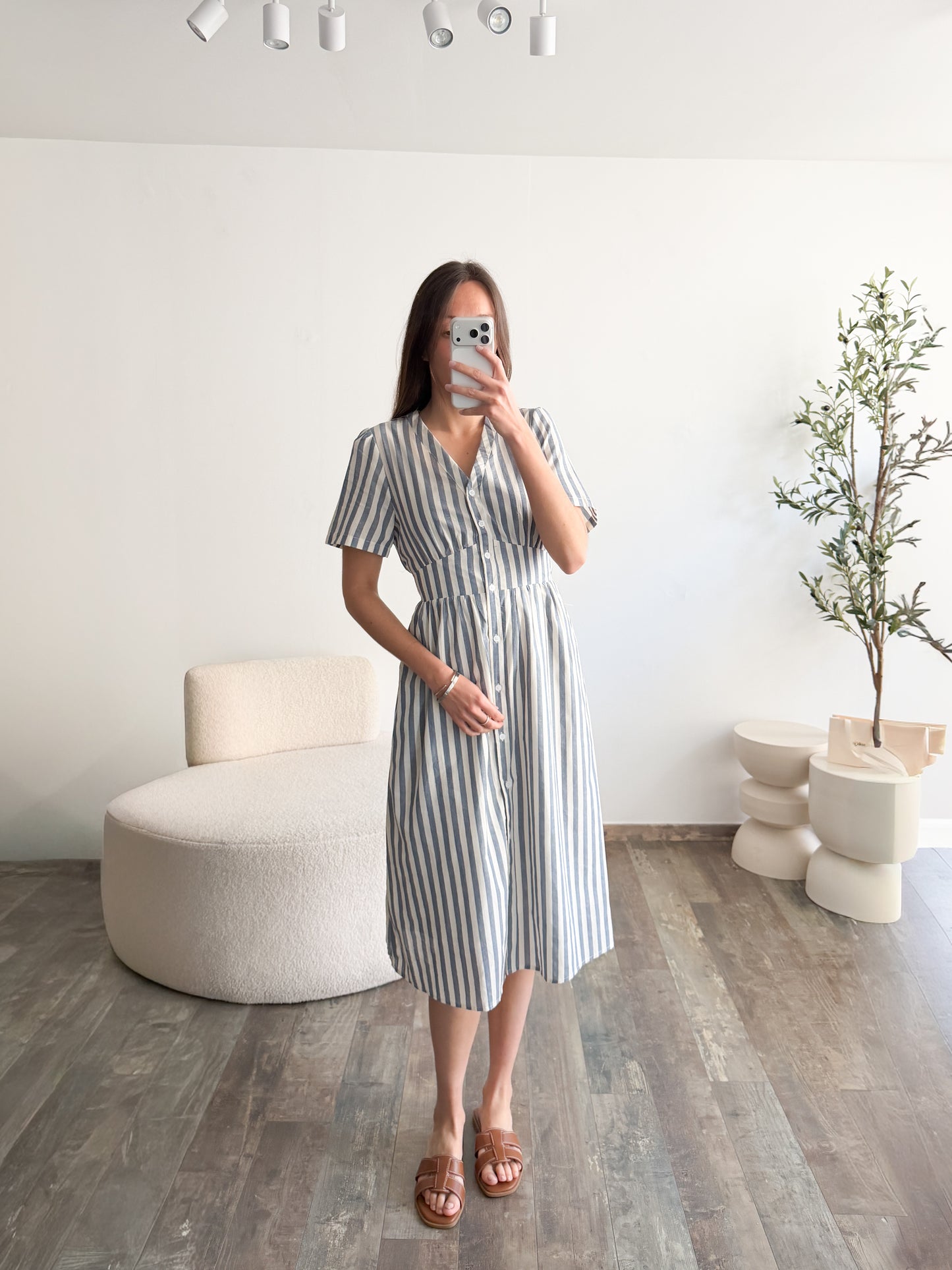 Robe en coton rayée (jusqu'au 46)