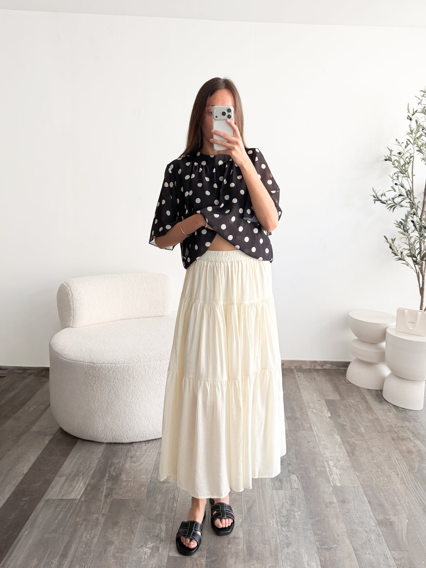 Jupe longue beige