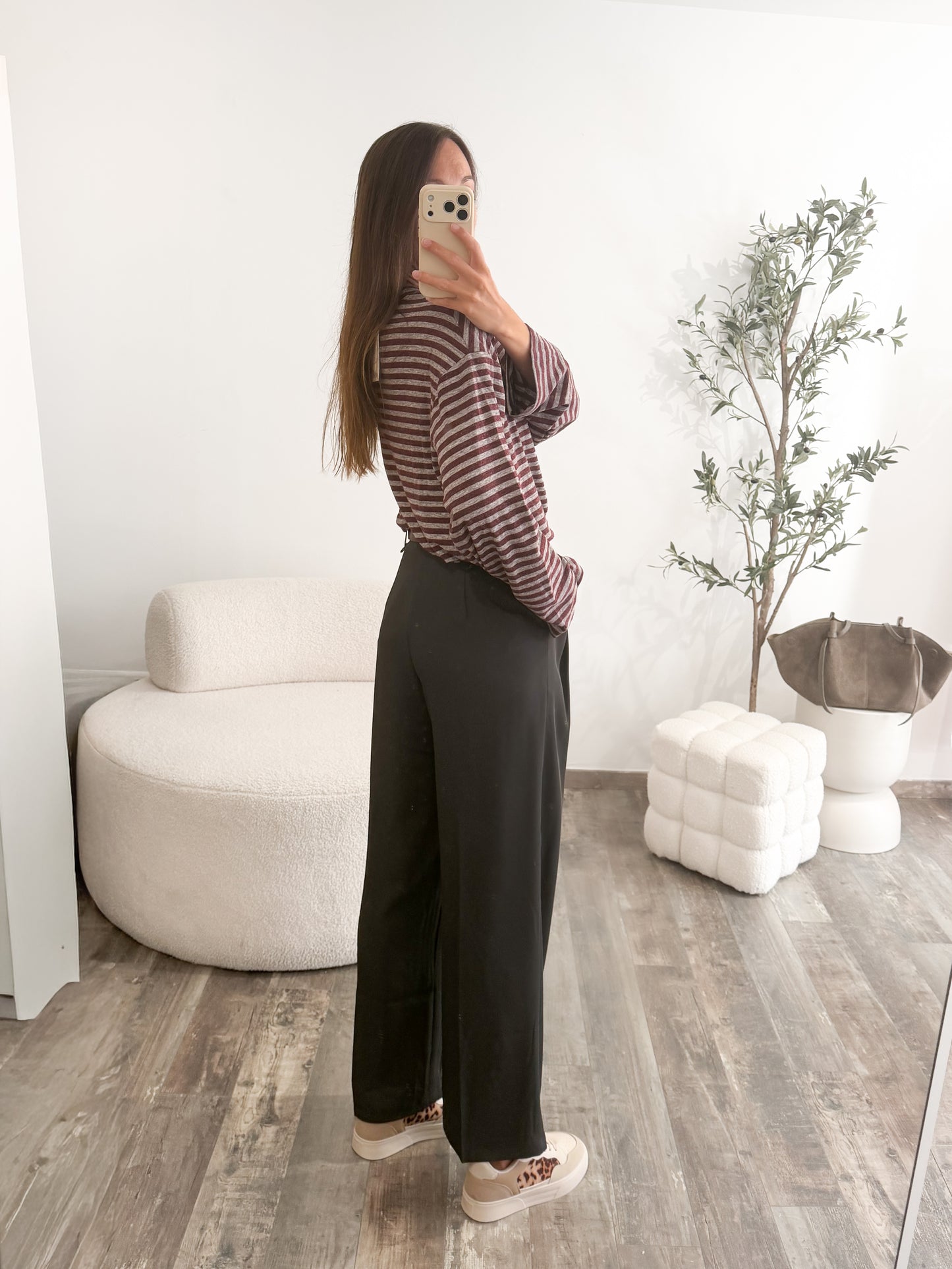 Pantalon avec ceinture gris anthracite
