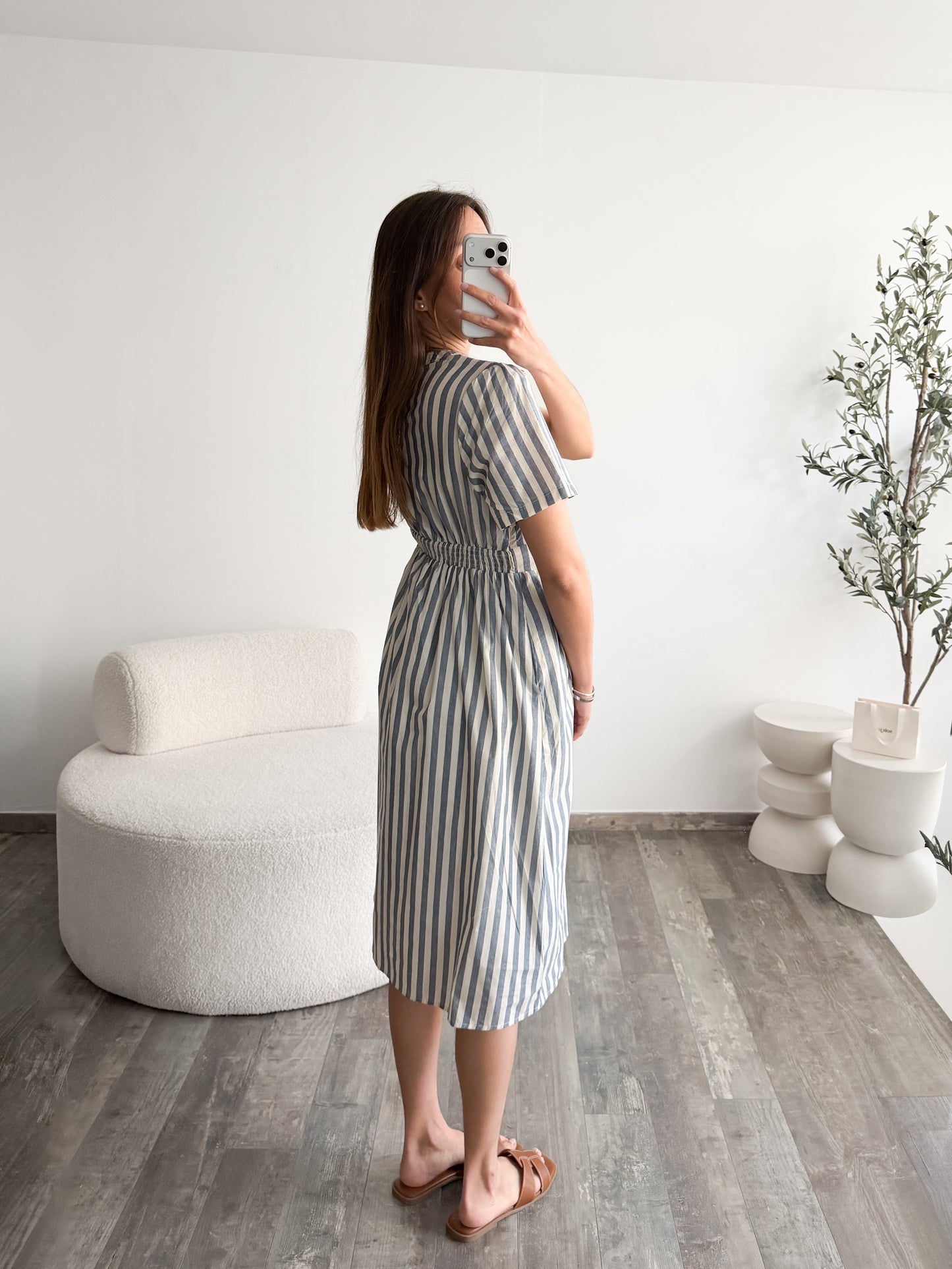 Robe en coton rayée (jusqu'au 46)