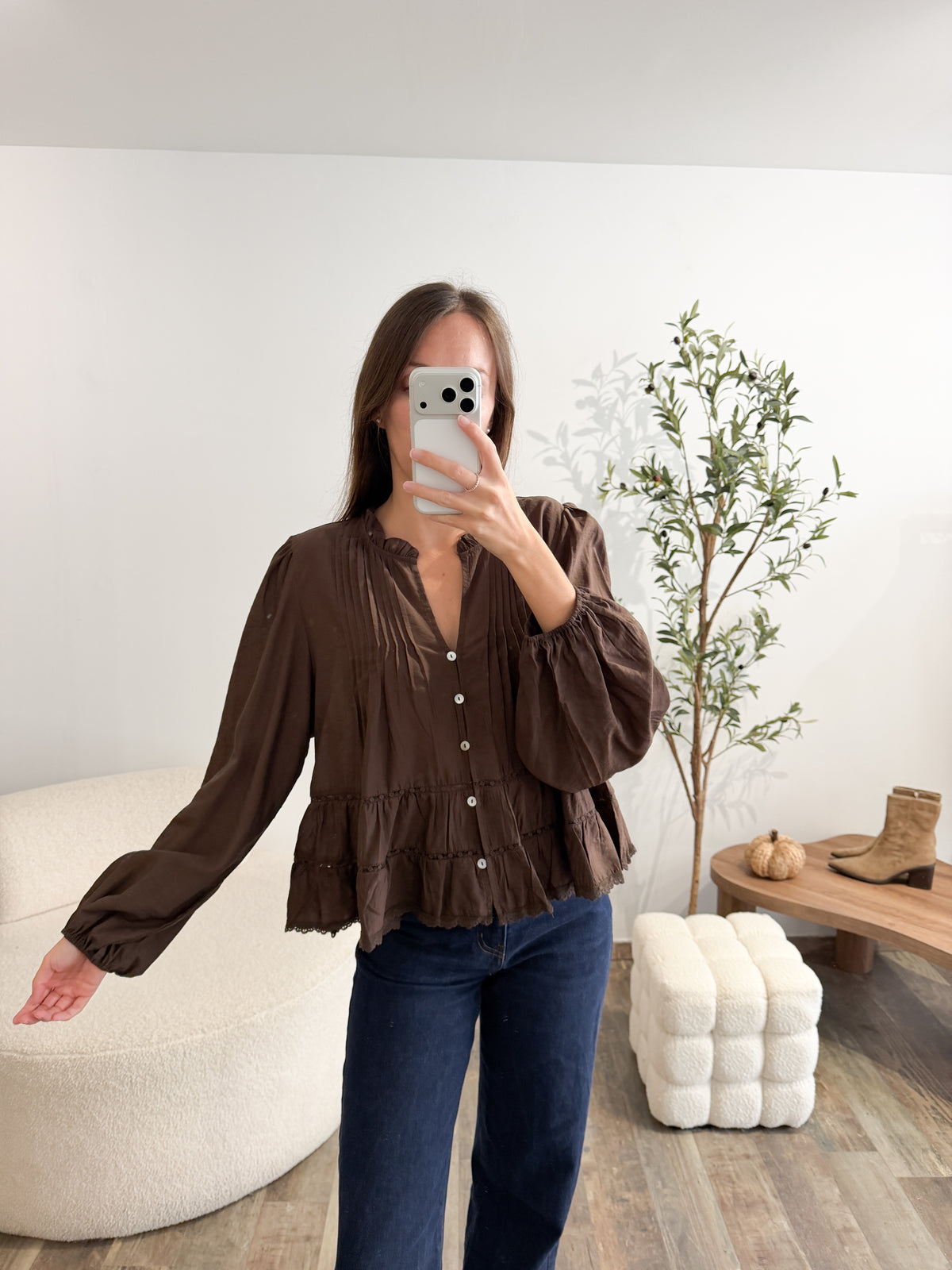 Blouse Émily marron