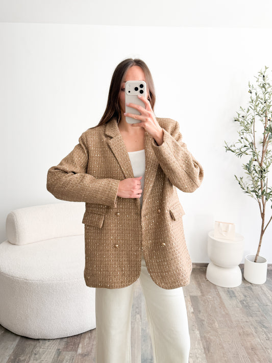 Blazer sequins doré