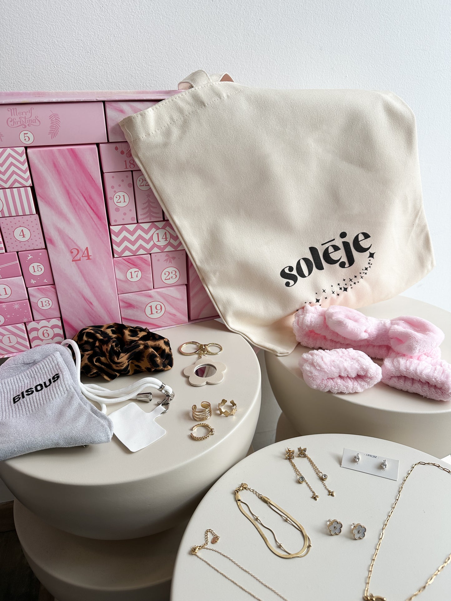 Calendrier de l'Avent 24 cases (doré ou argenté)