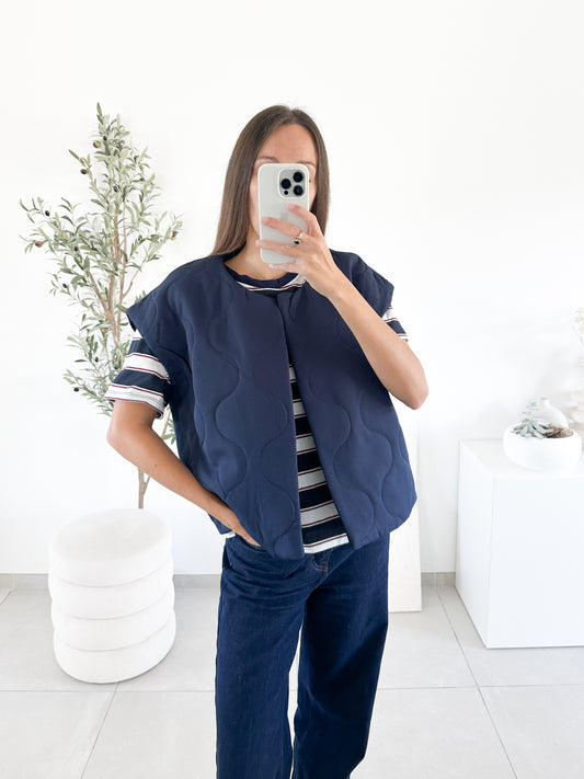 Gilet matelassé bleu marine