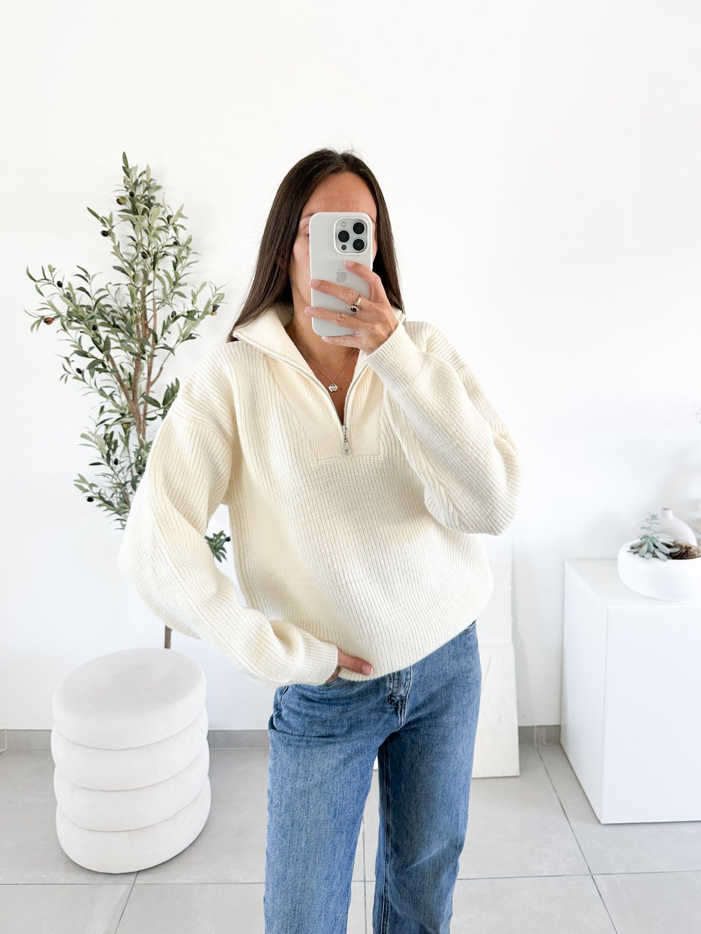 Pull camioneur beige