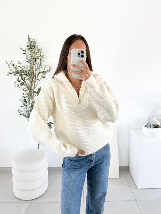 Pull camioneur beige