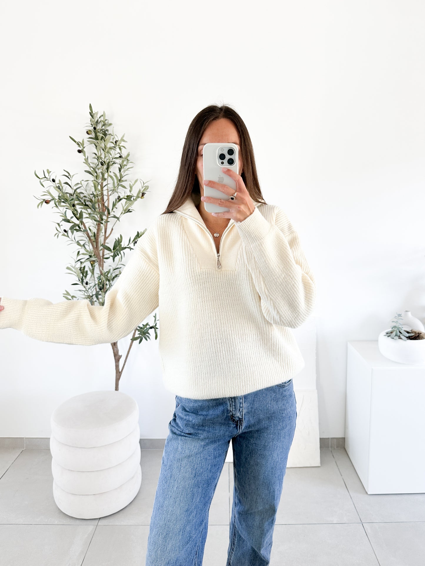 Pull camioneur beige