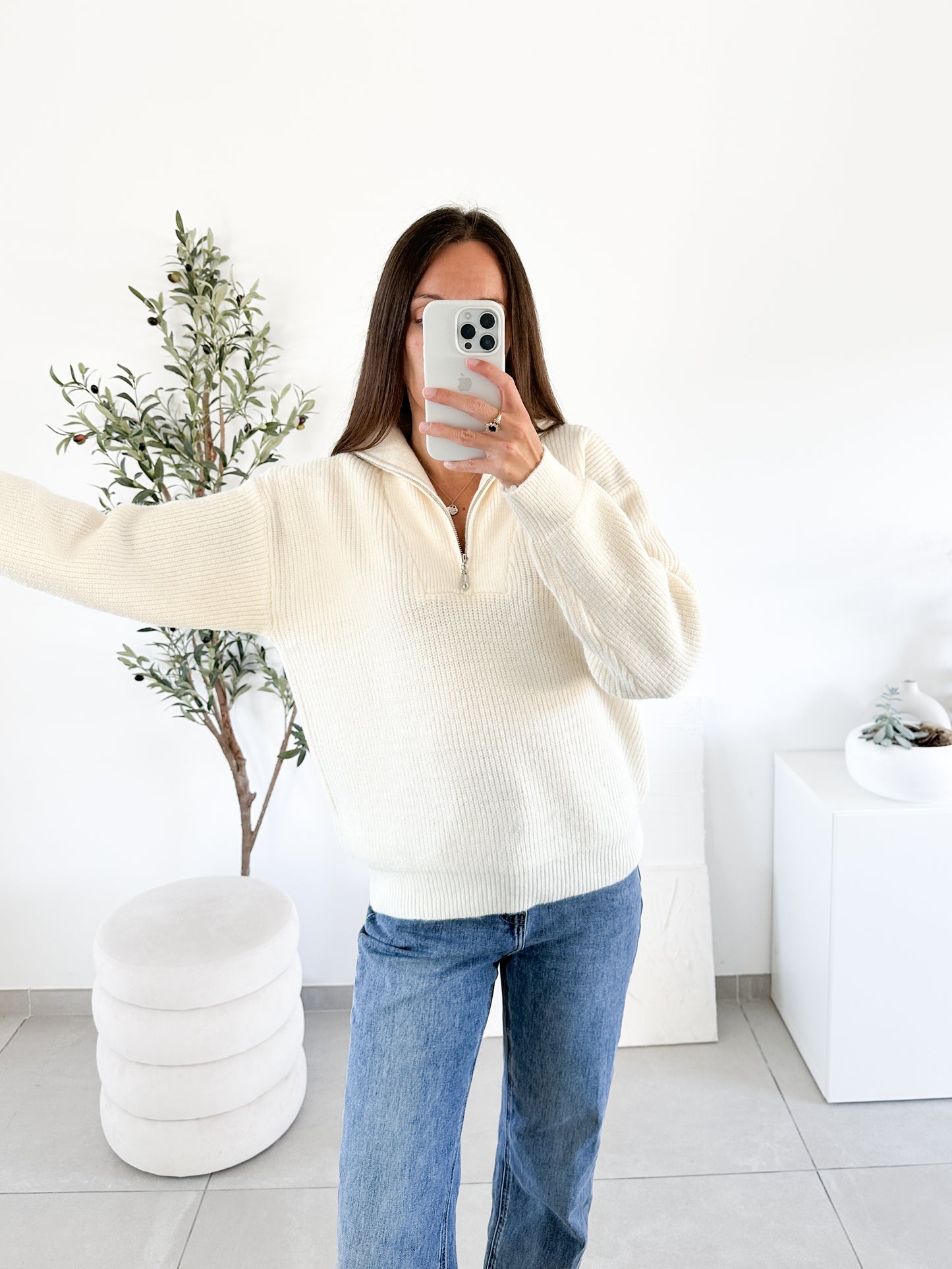 Pull camioneur beige