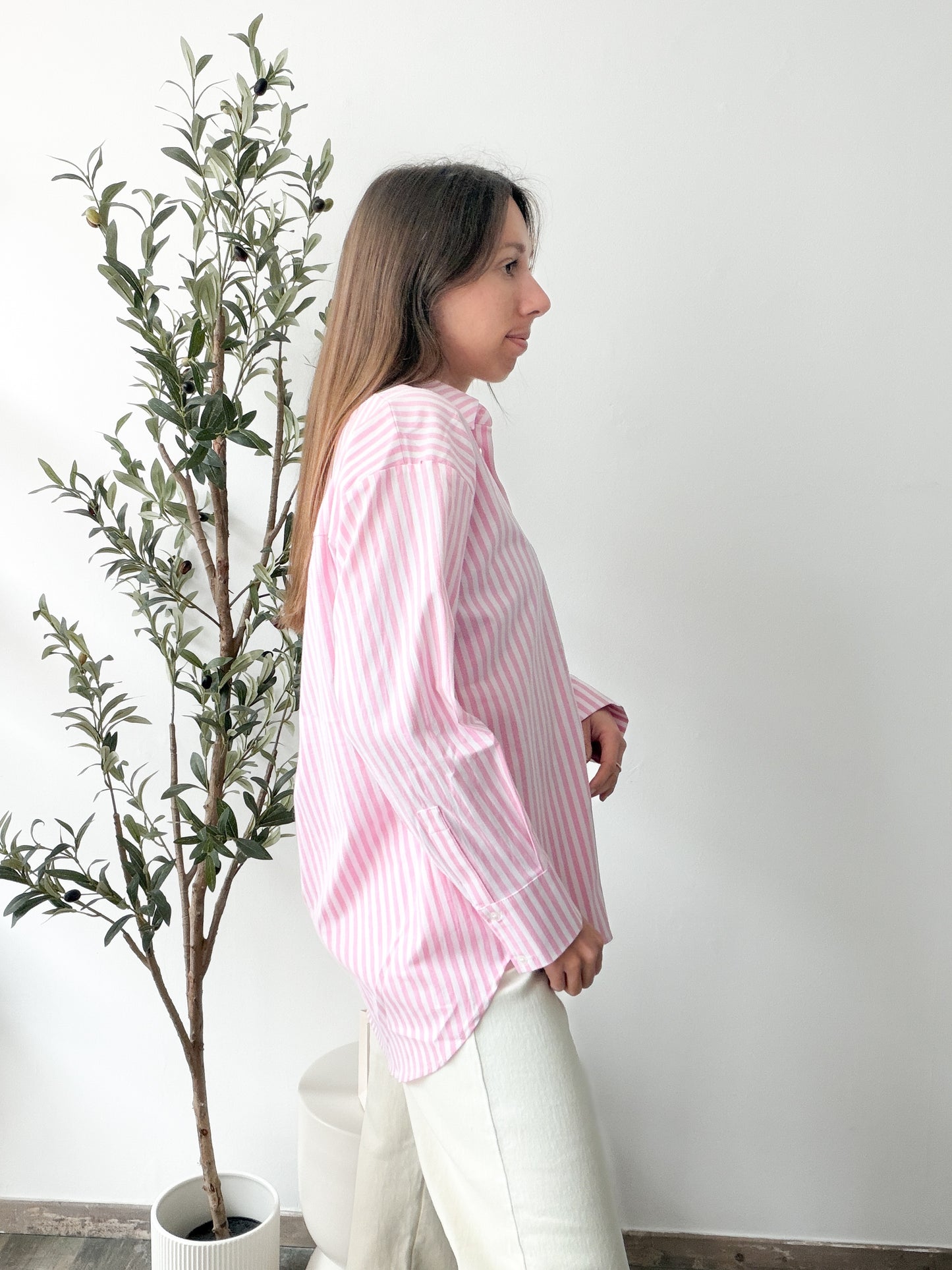 Chemise NafNaf rayée rose