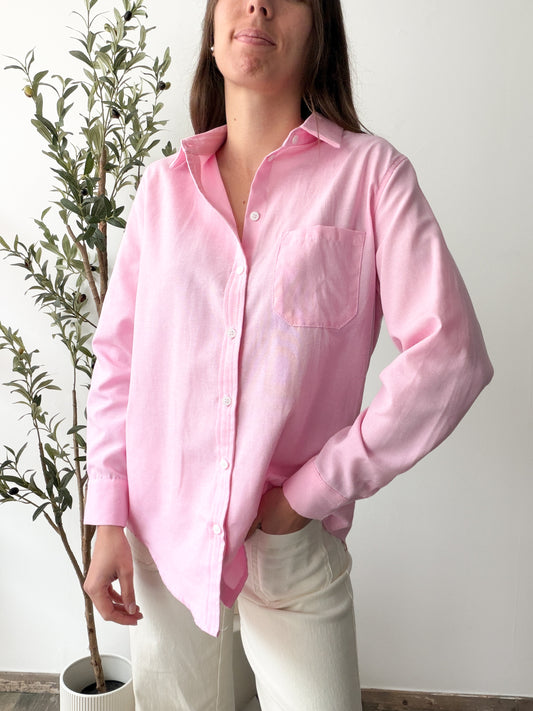 Chemise coton rose