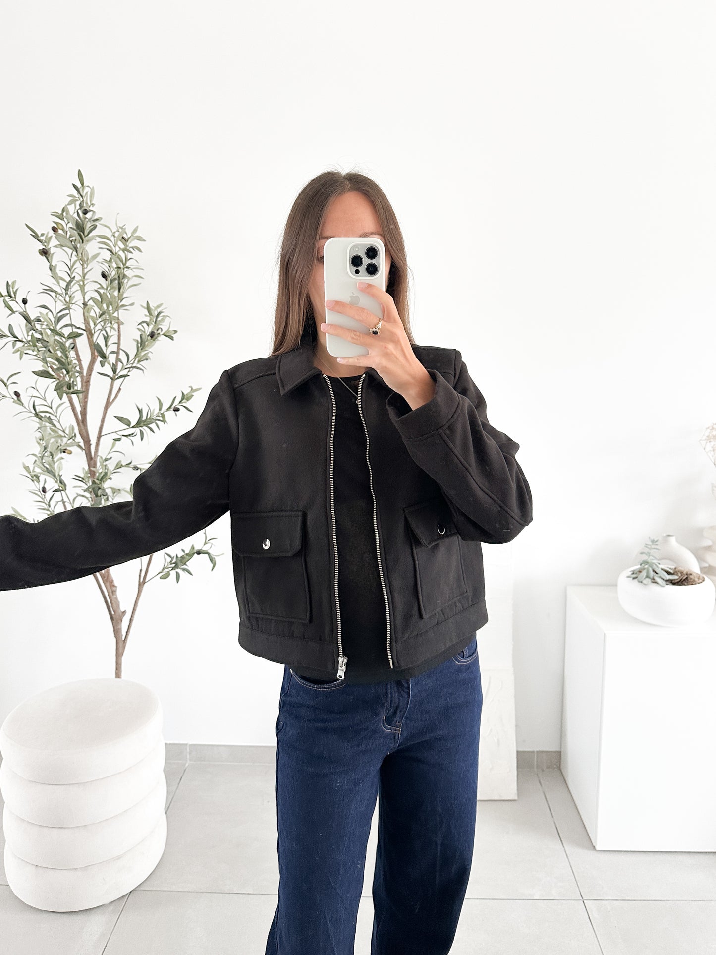 Veste courte noire Naf Naf