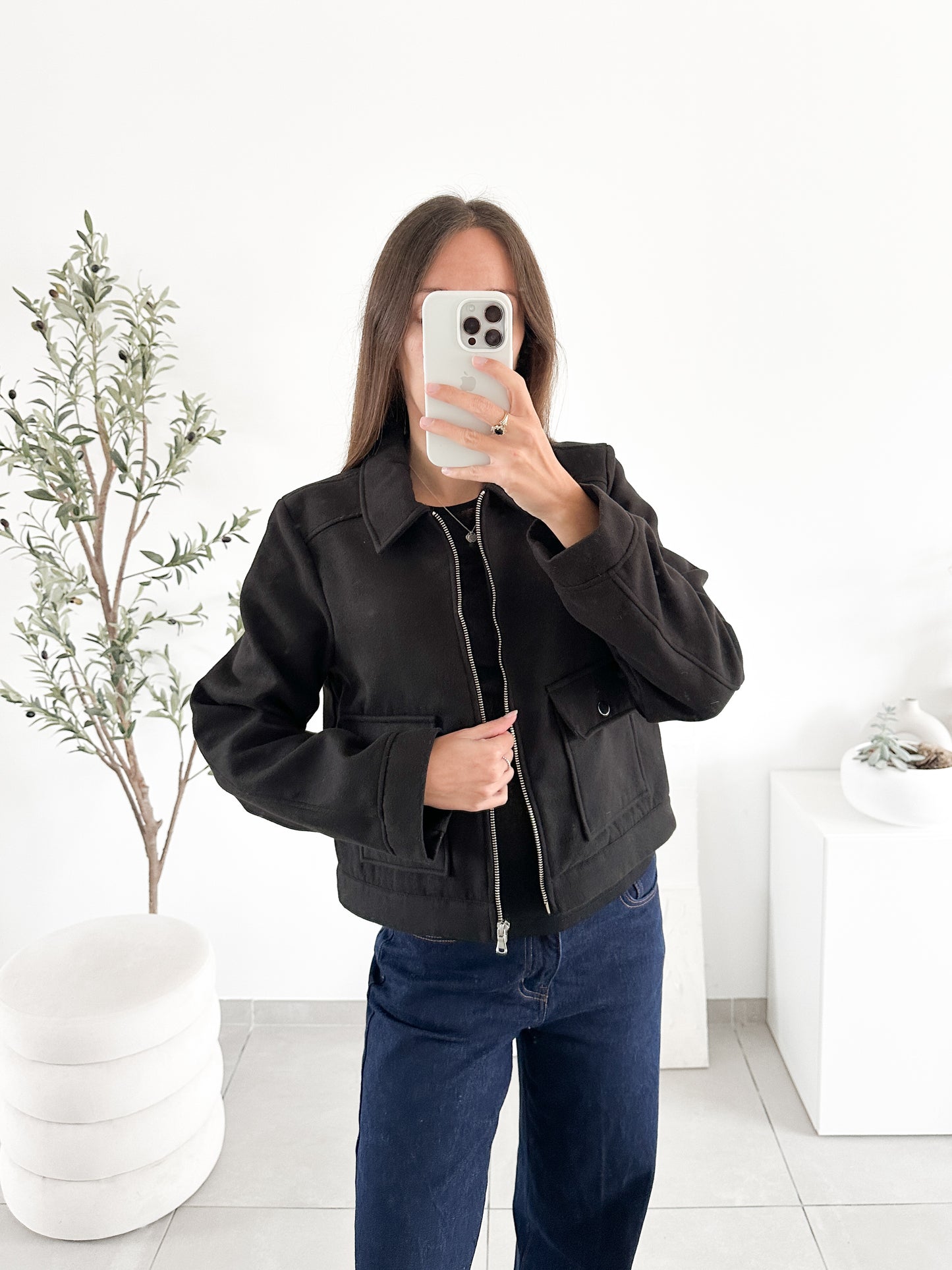 Veste courte noire Naf Naf