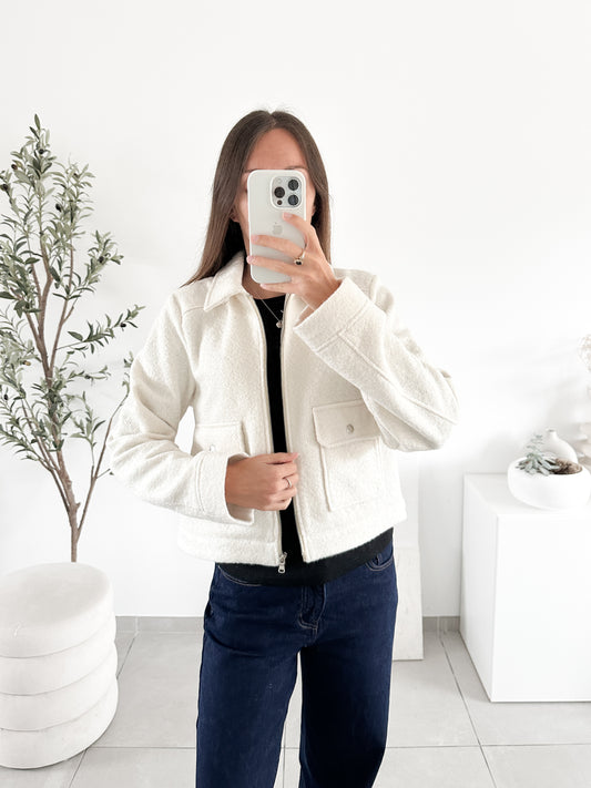 Veste courte blanche Naf Naf