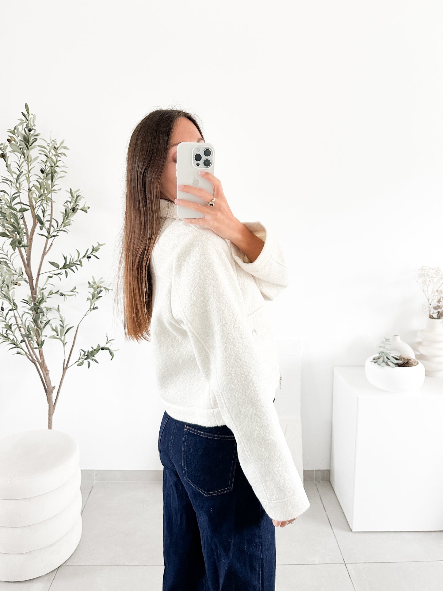 Veste courte blanche Naf Naf