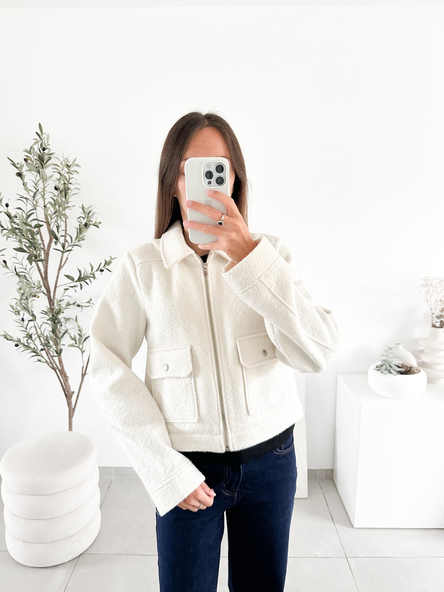 Veste courte blanche Naf Naf