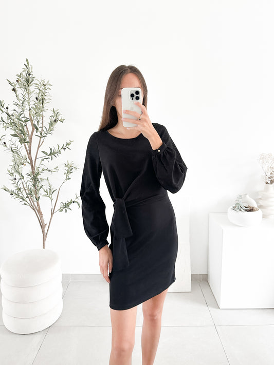 Robe drapée noire Naf Naf