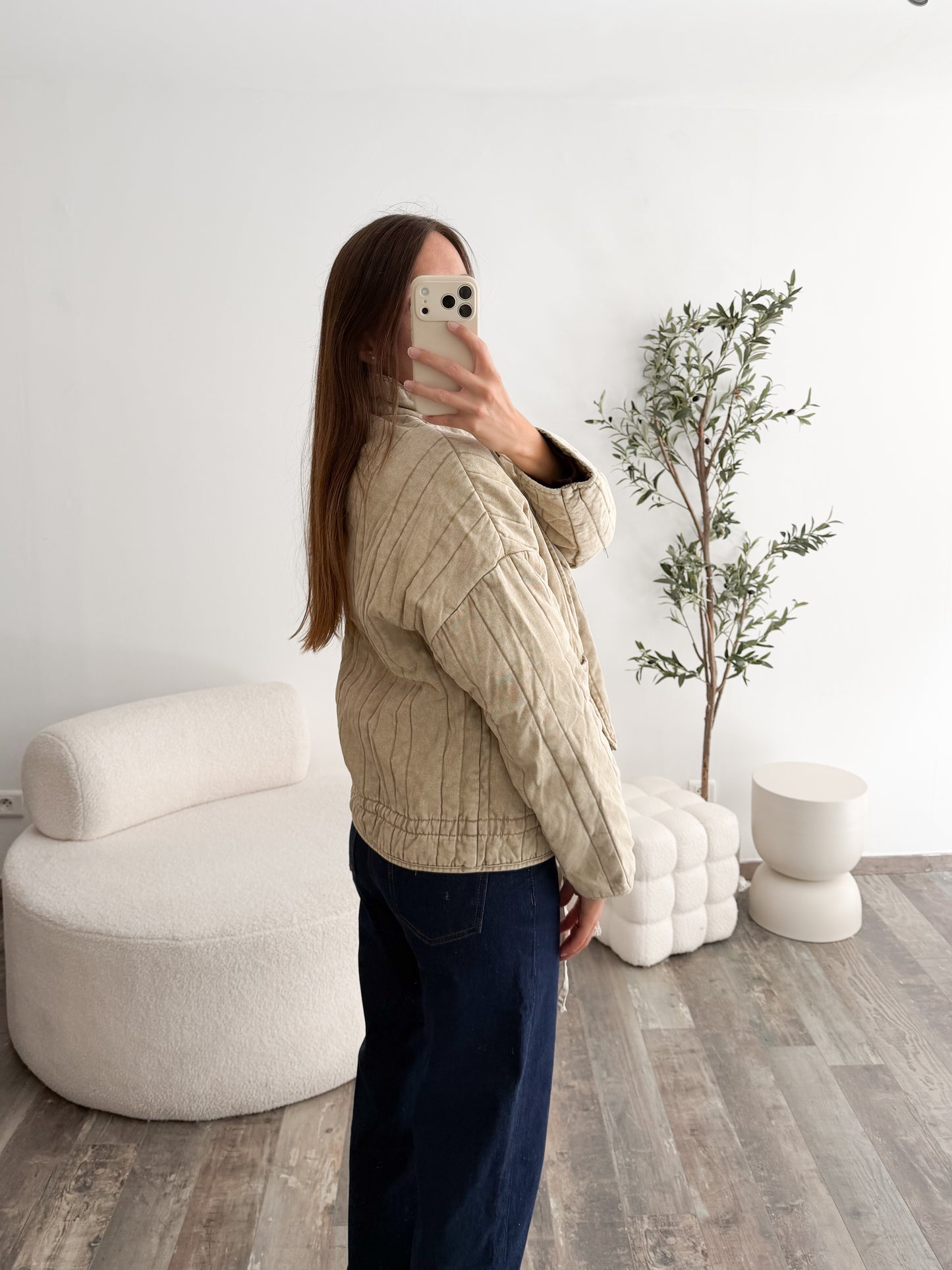 Veste en jean matelassée