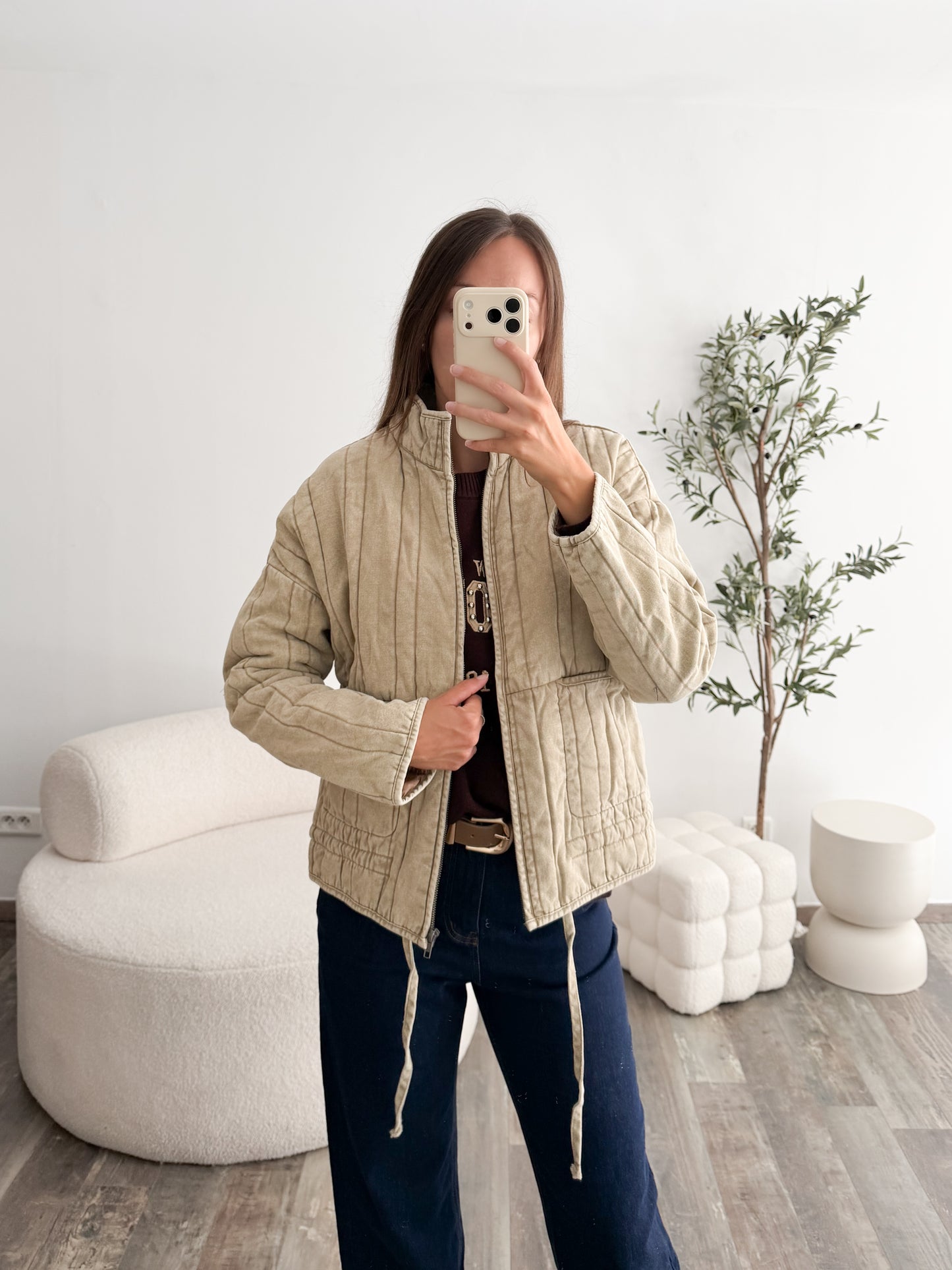 Veste en jean matelassée